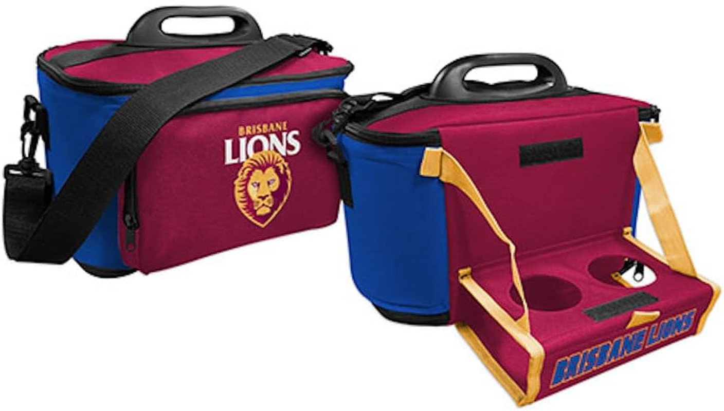 Brisbane Lions AFL Lunch Cooler Bag with Drink Tray Table image number 1