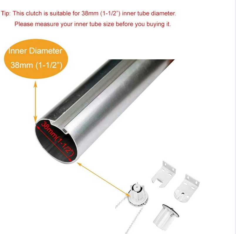 Luanxu 38Mm Roller Blind Mechanism with Metal Bracket, Clutch, Chain Drive, Spare Parts - Max Load 5KG