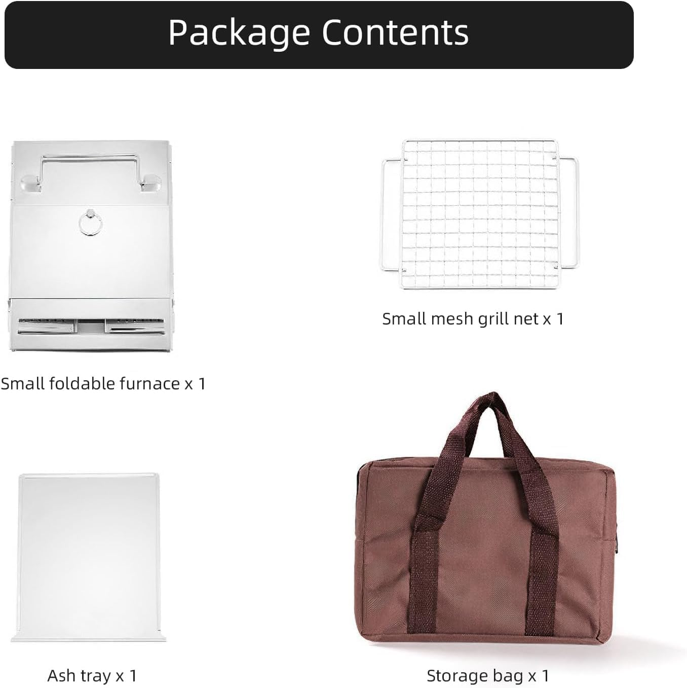 Wood Burning Camp Stove Folding Stainless Steel, Portable Fire Pit Camping Wood Stove with Grill for Hiking Cooking Picnic BBQ (Medium) image number 2