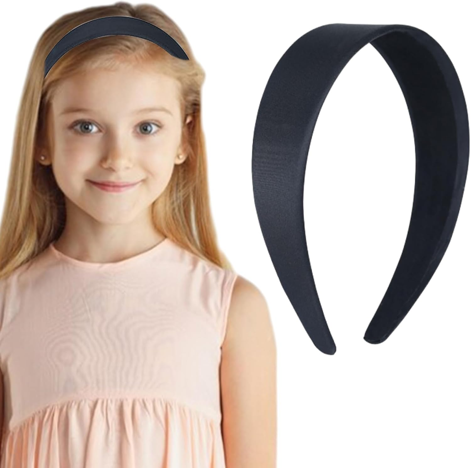 Wide Headband 4 Cm Headband Women'S Wide Classic Basic Black Band Headband for Women Made of Material, Elegant Accessory for Any Occasion image number 1