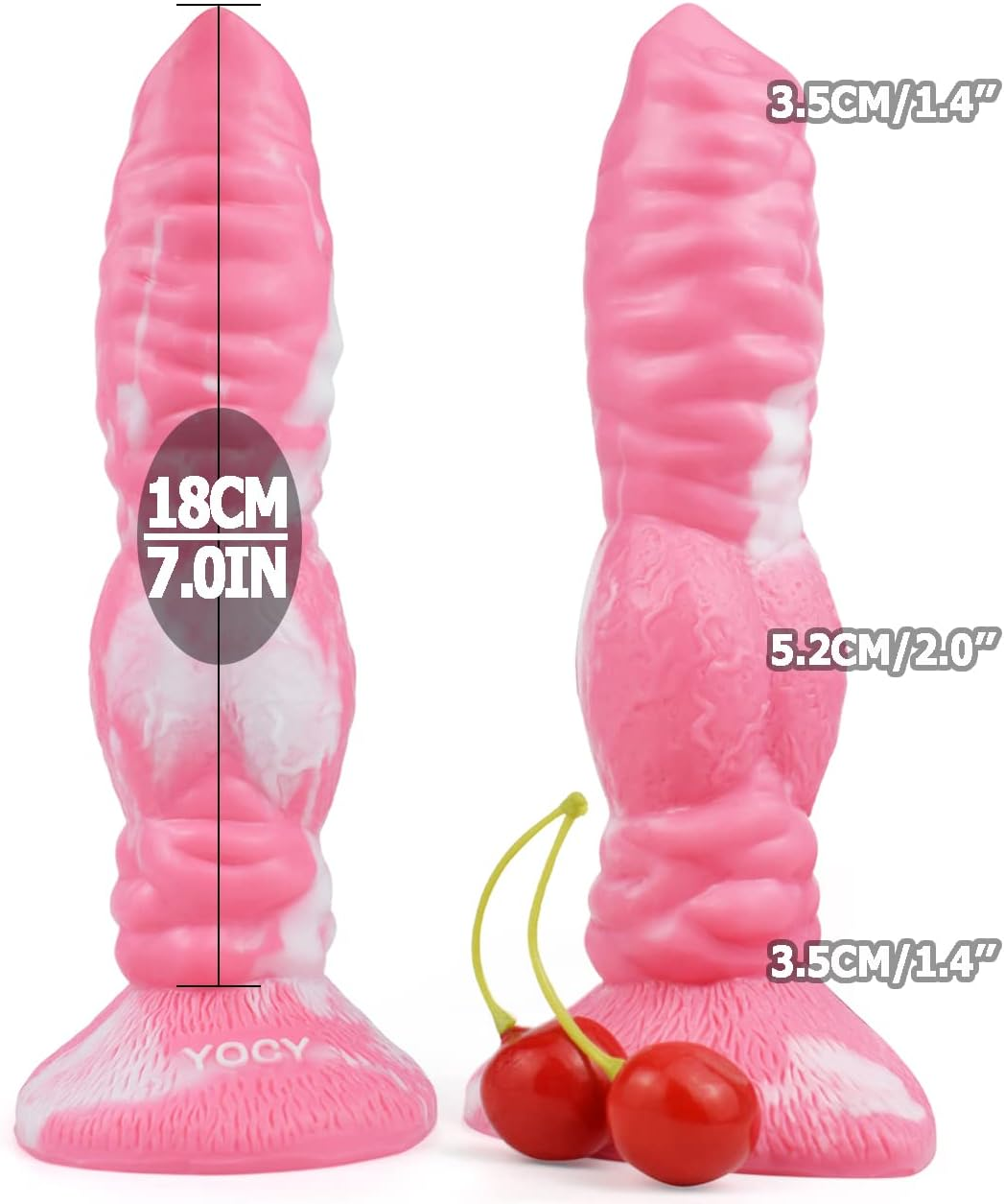 YOCY Sexy Foxy Knotty Dildo Plug, 7'' Insertable Silicone Sex Toy Adult Novelty for Hotspots Masturbation