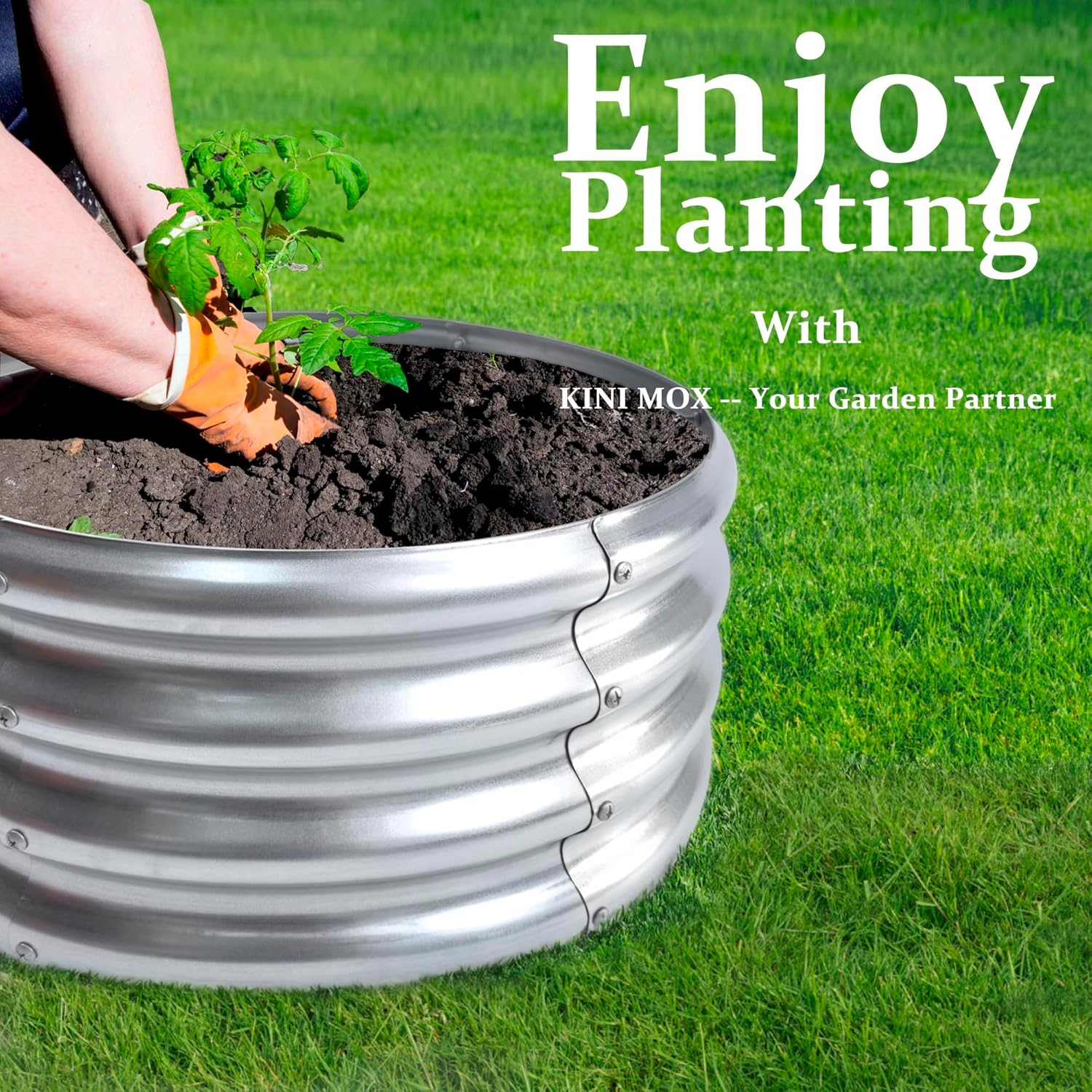 2Pcs Raised Garden Bed 2X2X1 FT round Galvanized Metal Raised Garden Boxes Outdoor Planter Box for Vegetables Flowers Herb (2&times;2&times;1 FT / 60 * 60 * 29 CM) image number 3