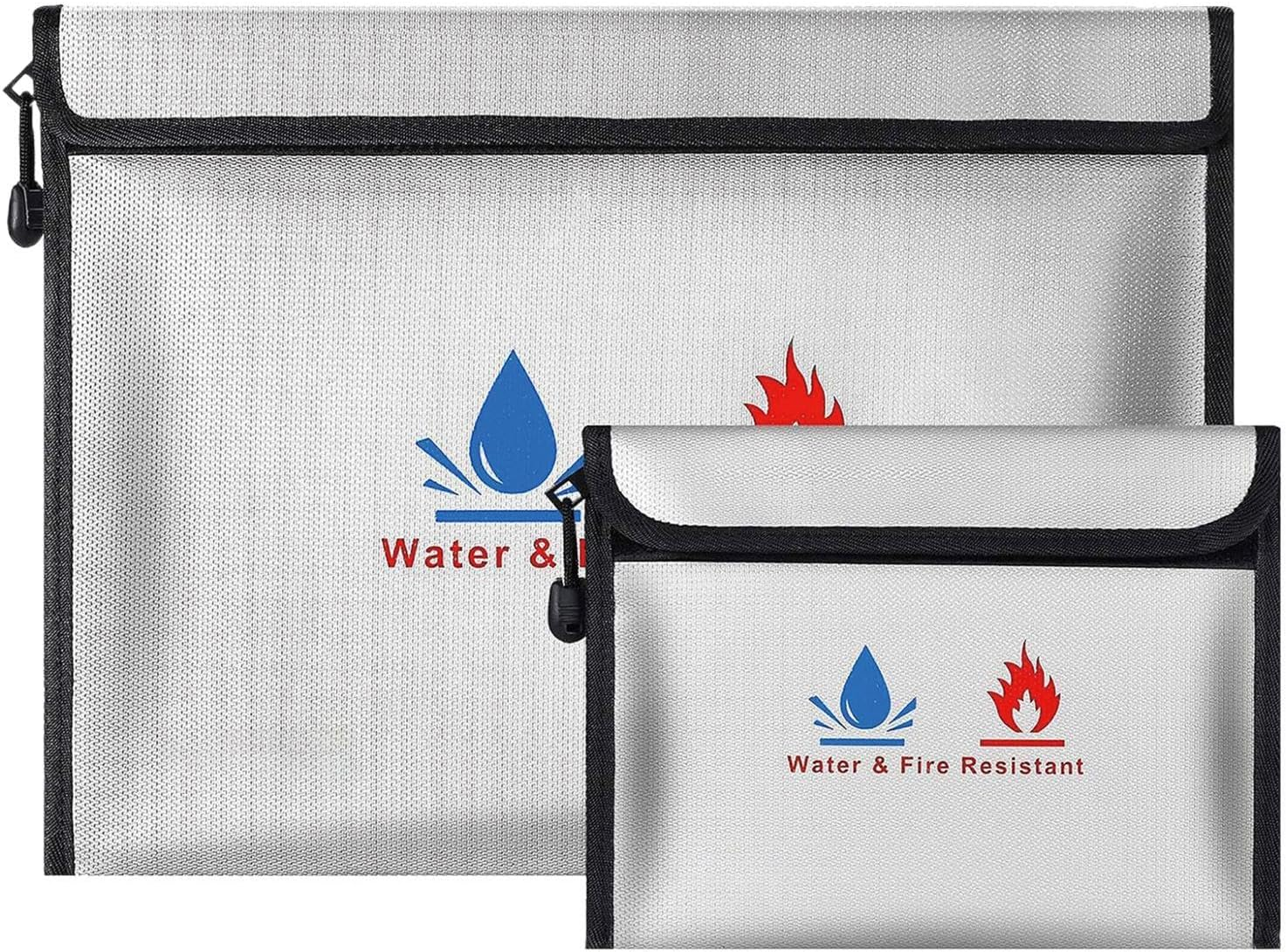 Wjnflqn, Fireproof Money Bag - Water Resistant File Folder with Zipper - 2 X Money Pockets, Money Holder for Cash, Jewellery, Valuables, Passport image number 5