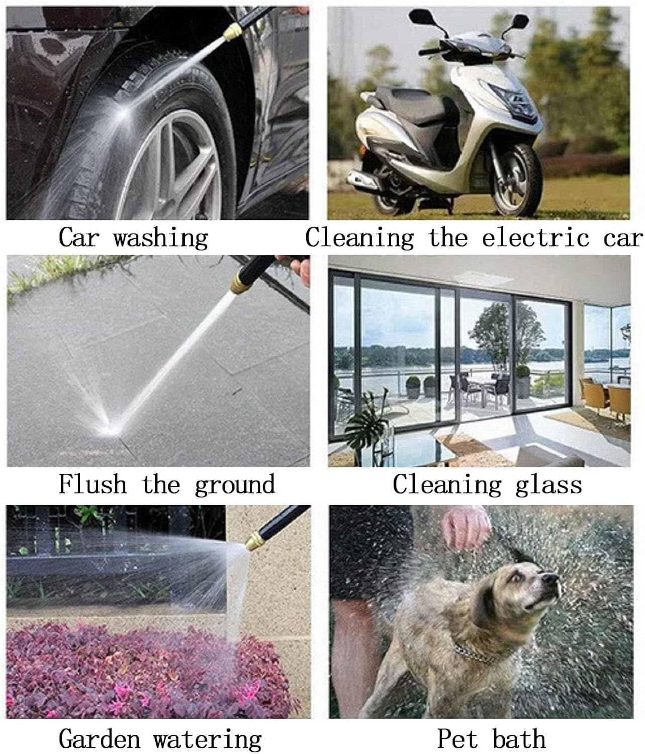 High Pressure Garden Hose Nozzle, Heavy Duty Garden Watering Nozzle Set, Water Hose Nozzle Sprayer with 3 Garden Hose Threads, Long Spray Nozzle for Watering Plants,Lawn, Garden, Car Washing image number 4