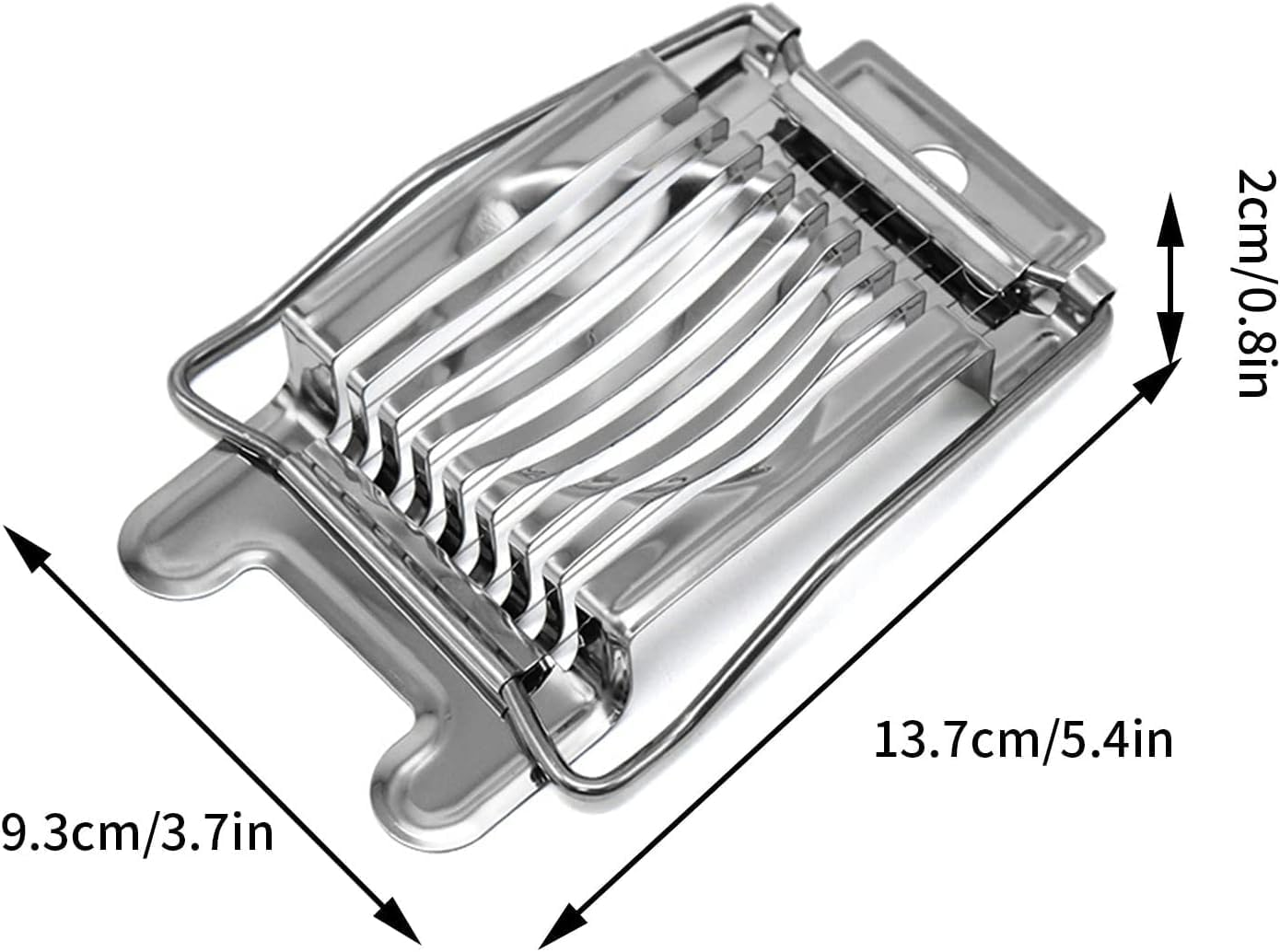 1 X Silver Egg Cutter Made of Stainless Steel, Multi-Purpose Egg Cutting Tool, Egg Separator for Eggs, Cutting, Boiled Eggs, Potato Cutter, Dishwasher Safe, Vegetable Slicer, Egg Cutter