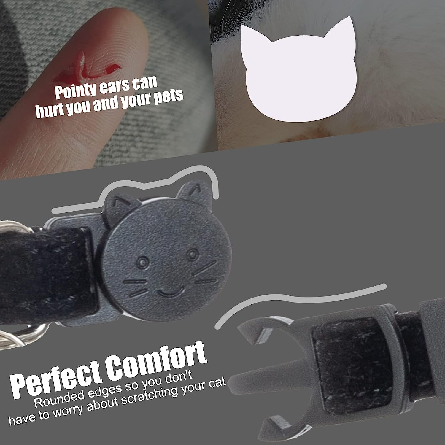 EXPAWLORER Soft Velvet Safe Cat Collars for Girl Cats -2 Pack Rhinestones Bling Diamante Adjustable Collars - Cat Collar Breakaway with Bells for Boy Cats Kitty and Small Dogs image number 5