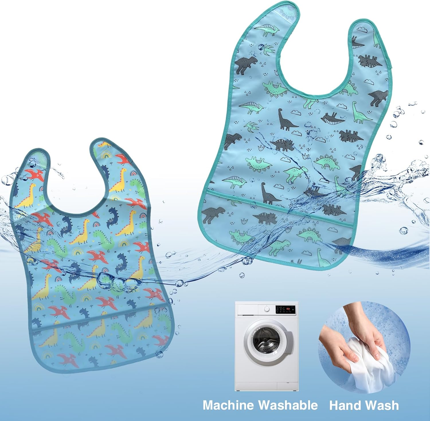 PUPPET Baby Bibs for Boys Waterproof Feeding Bibs for 6-12 Months, 2 Pack image number 2