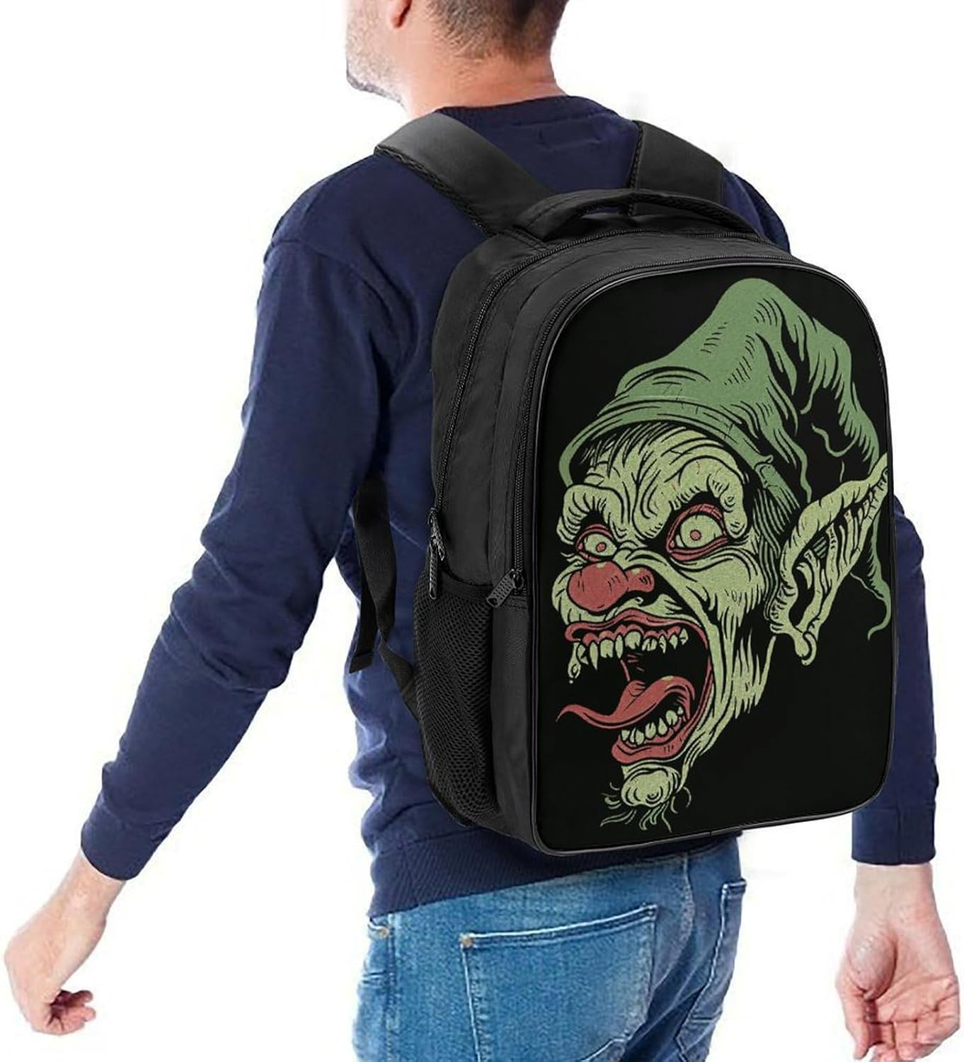 Dwrepo Green Gothic Style Backpack 16 Inch Laptop Backpack with Adjustable Shoulder Straps Casual Daypack for Men Women, Black, 40X28X16Cm, Travel Backpacks image number 2