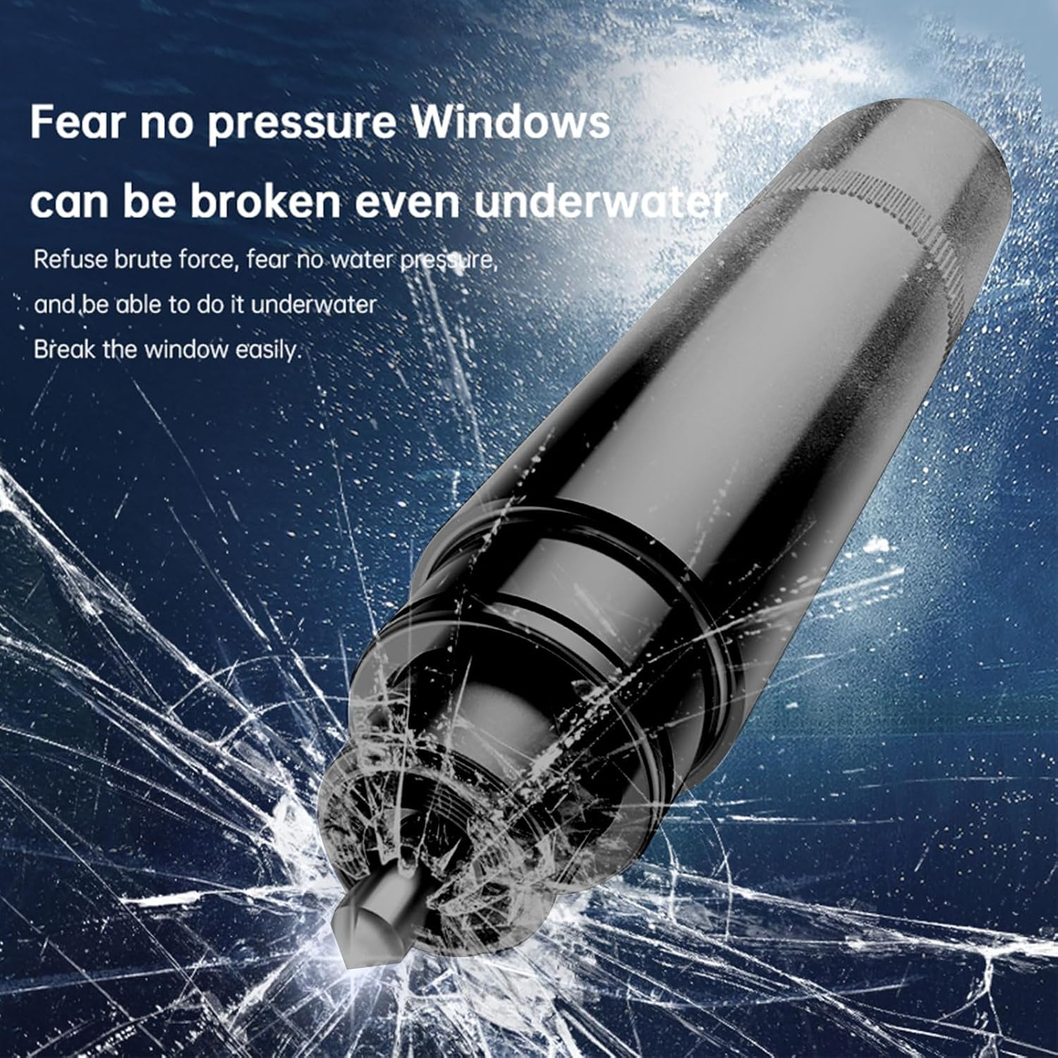 2Pcs Car Window Breaker and Seatbelt Cutter, 2-In-1 Multifunctional Auto Glass Breaker Portable Car Emergency Escape Tool with Clip for Automotive Accidents and Underwater Safety (Black) - Black image number 2