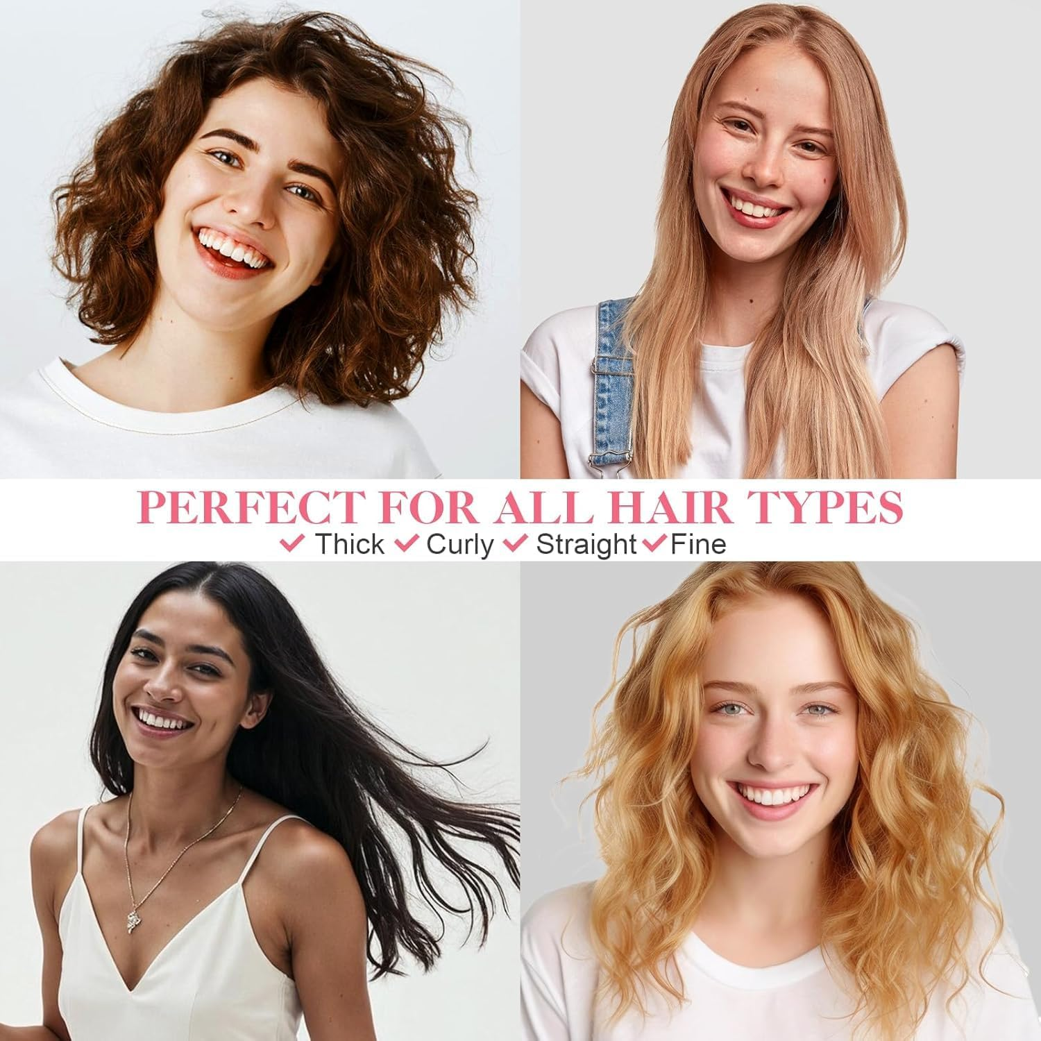 Hair Brushes Set, Curl Defining Boar Bristle Detangling Hair Comb Set for Women Men with round Brush, Wide-Tooth Comb, Rat Tail Comb, Scalp Shampoo Brush and Satin Scrunchie (Pink) image number 5