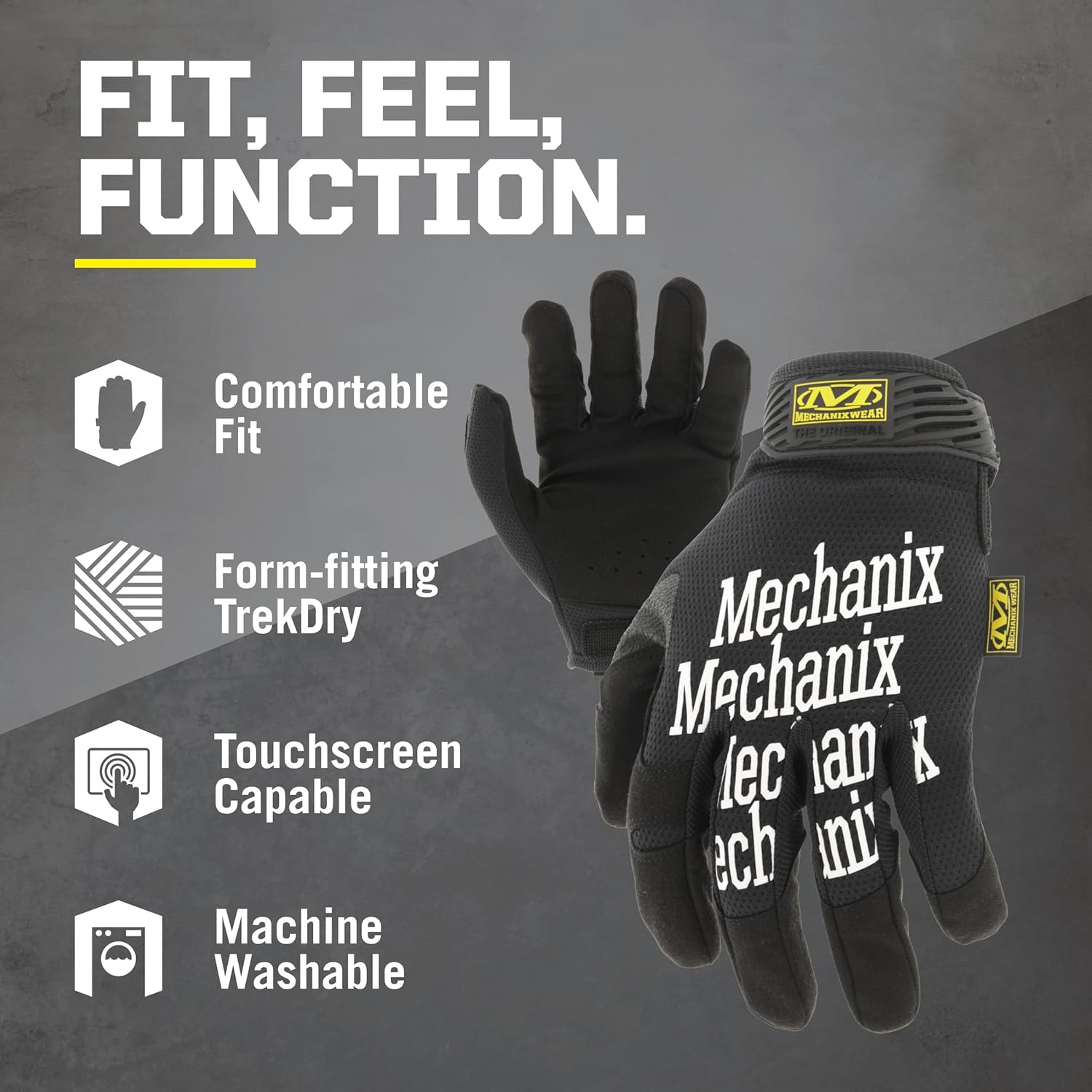 Mechanix Wear: the Original Work Glove with Secure Fit, Synthetic Leather Performance Gloves for Multi-Purpose Use, Durable
