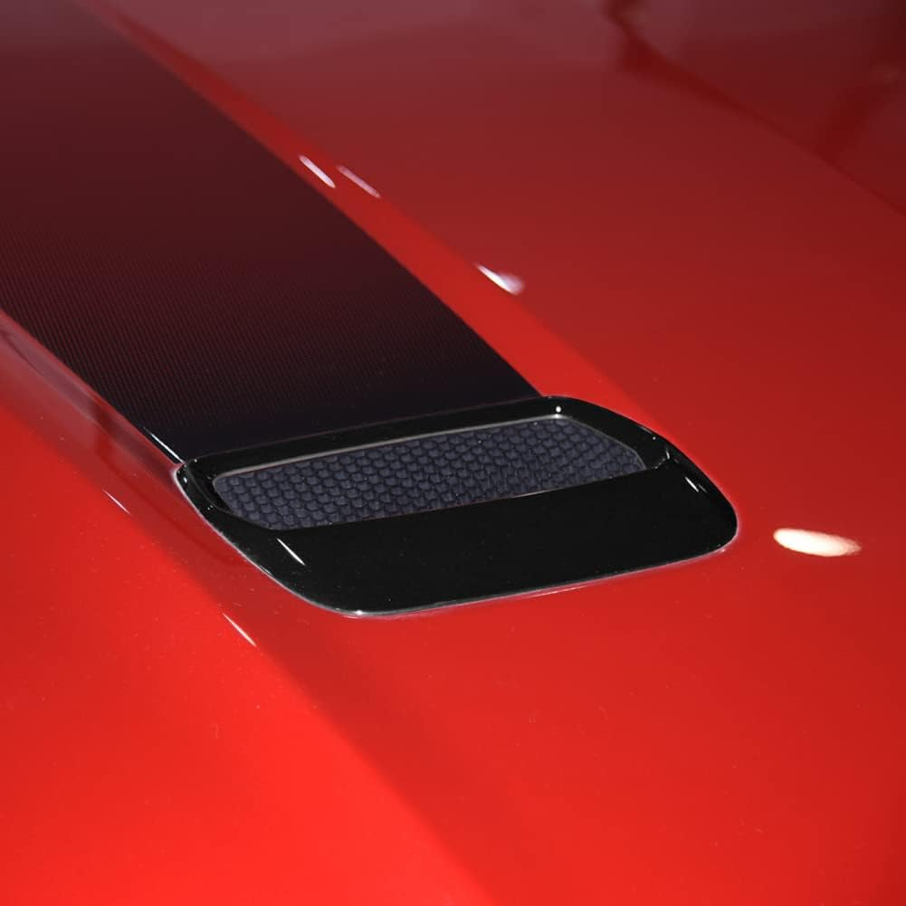 Kolya Glossy Black Exterior Hood Vent Air Outlet Cover Trim for Ford Mustang Accessories 2018 2019 2020 2021 2022 (Not for Shelby Model) image number 5