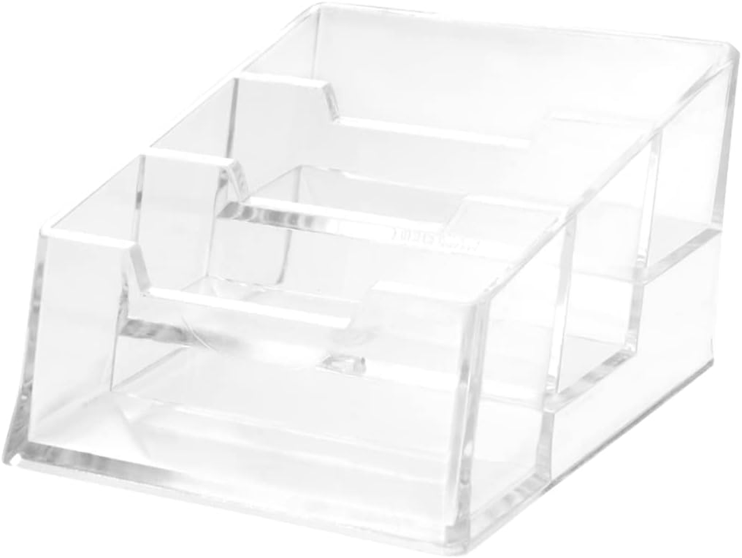 HOODANCOS Stationery Organizer Acrylic Business Case Slot Table Storage Box Office Supplies Card Holder Desk Accessory image number 3