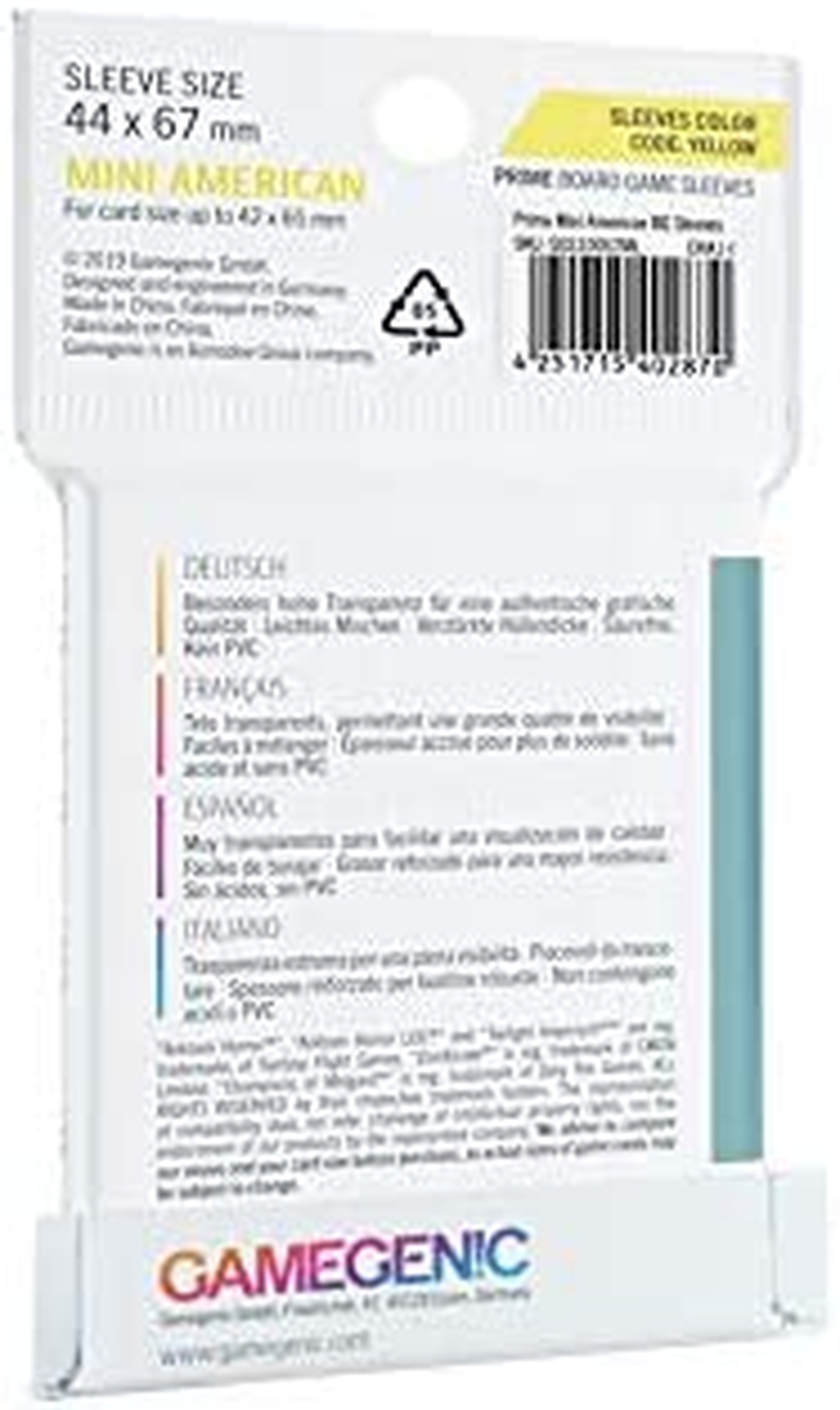 Asmodee Gamegenic Prime Board Game Sleeves (50 Sleeves)