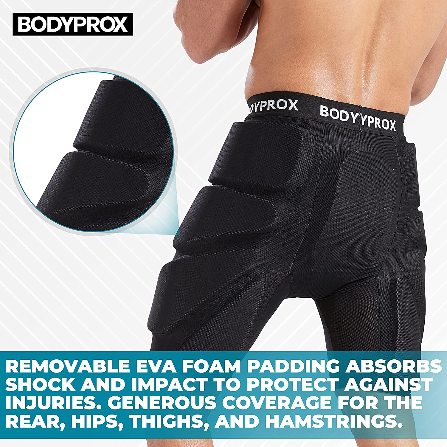 Bodyprox Protective Padded Shorts for Snowboard,Skate and Ski,3D Protection for Hip,Butt and Tailbone image number 2