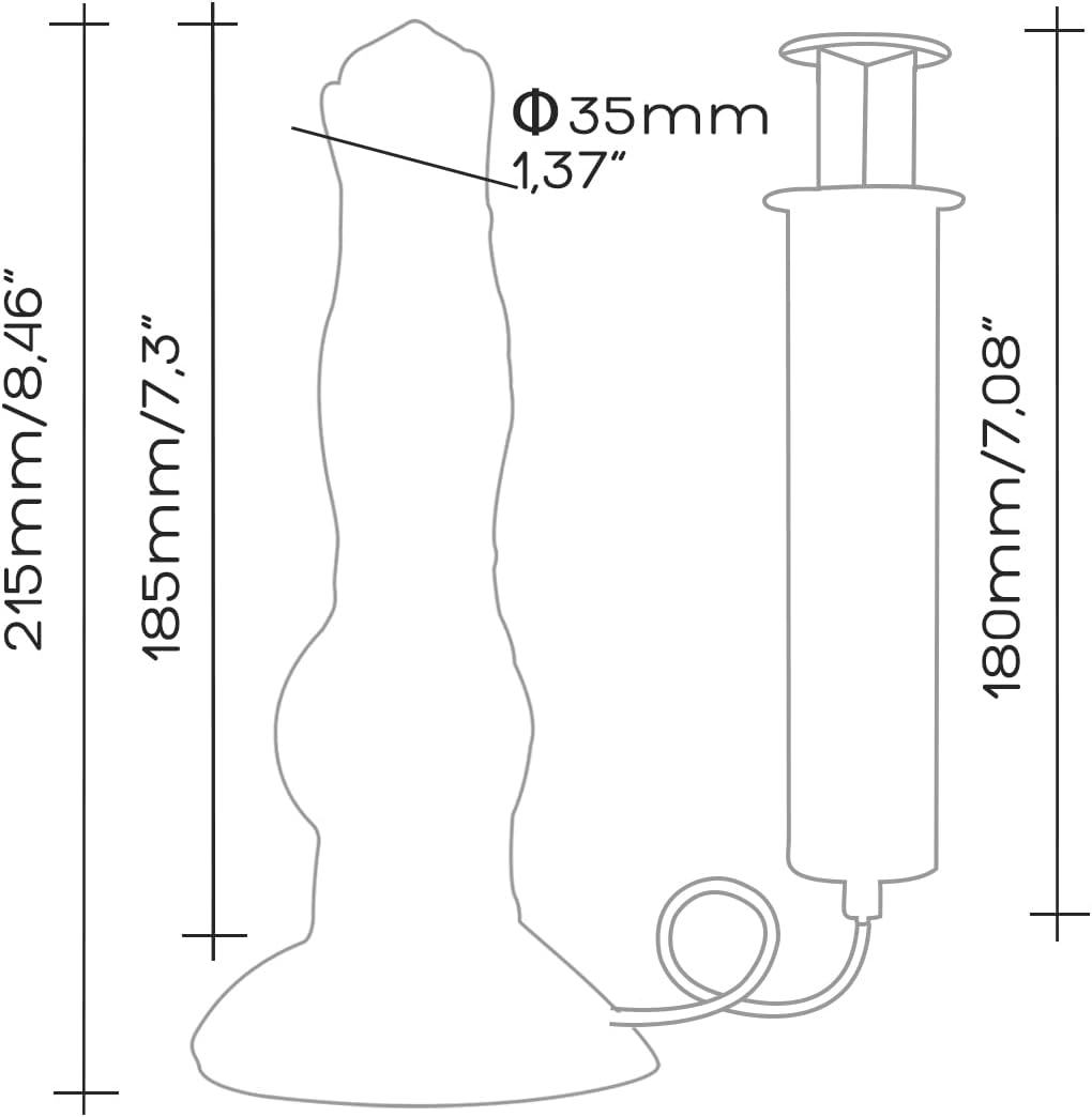 Dany'S Desire, NNSX Pet Fantasy Dildo,Naughty Knotty Sex Toy for Vaginal Masturbation and Anal Plearure, 7,3'' Insertable Medium Size Dildo Plug, Realistic Sexual Stimulation Device (With Tube Pump) image number 5