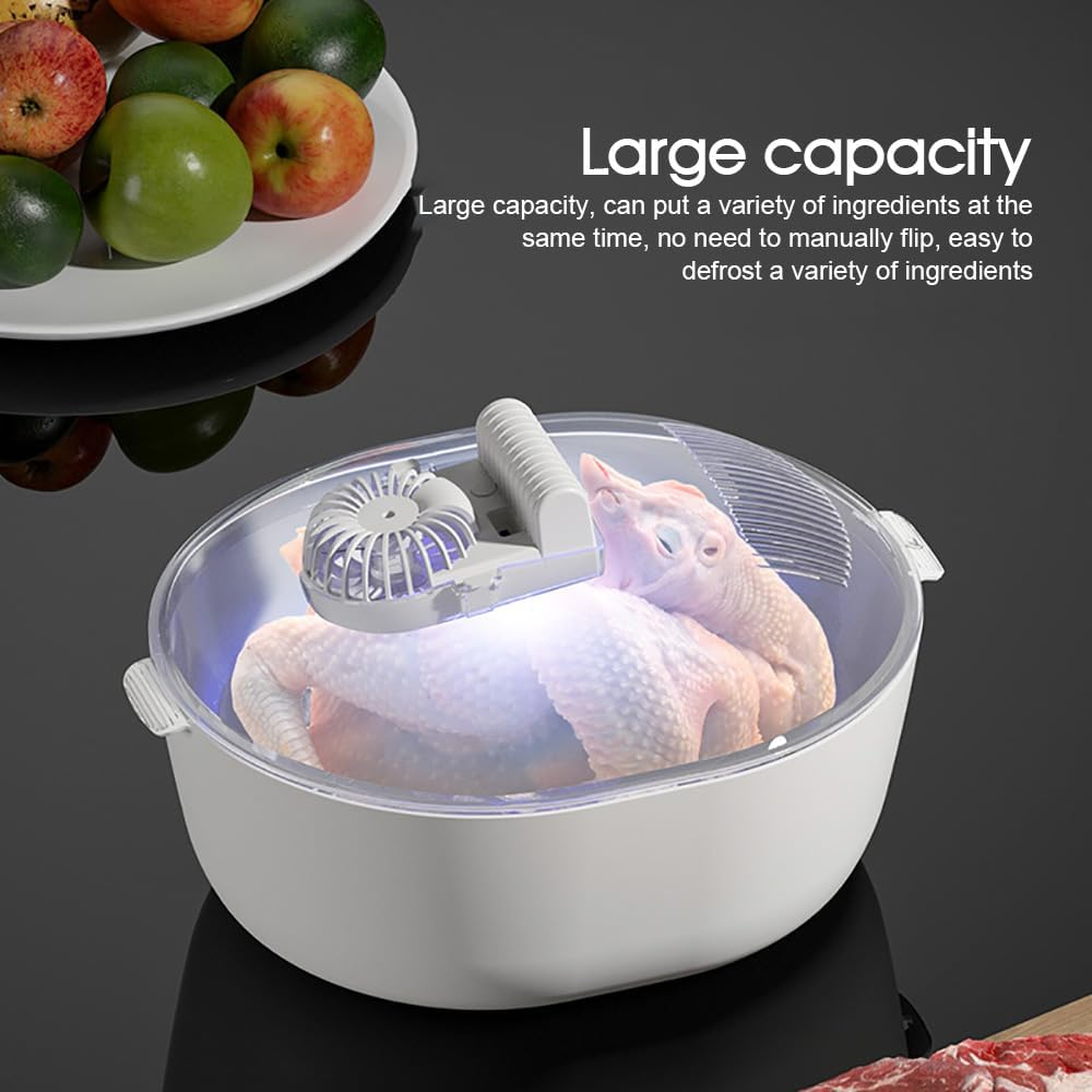 Tootoo 5-In-1 Food Thawer Fresh-Keeping Thawing Tray W/Drainer Household Fruit & Vegetable Cleaning Basket image number 3