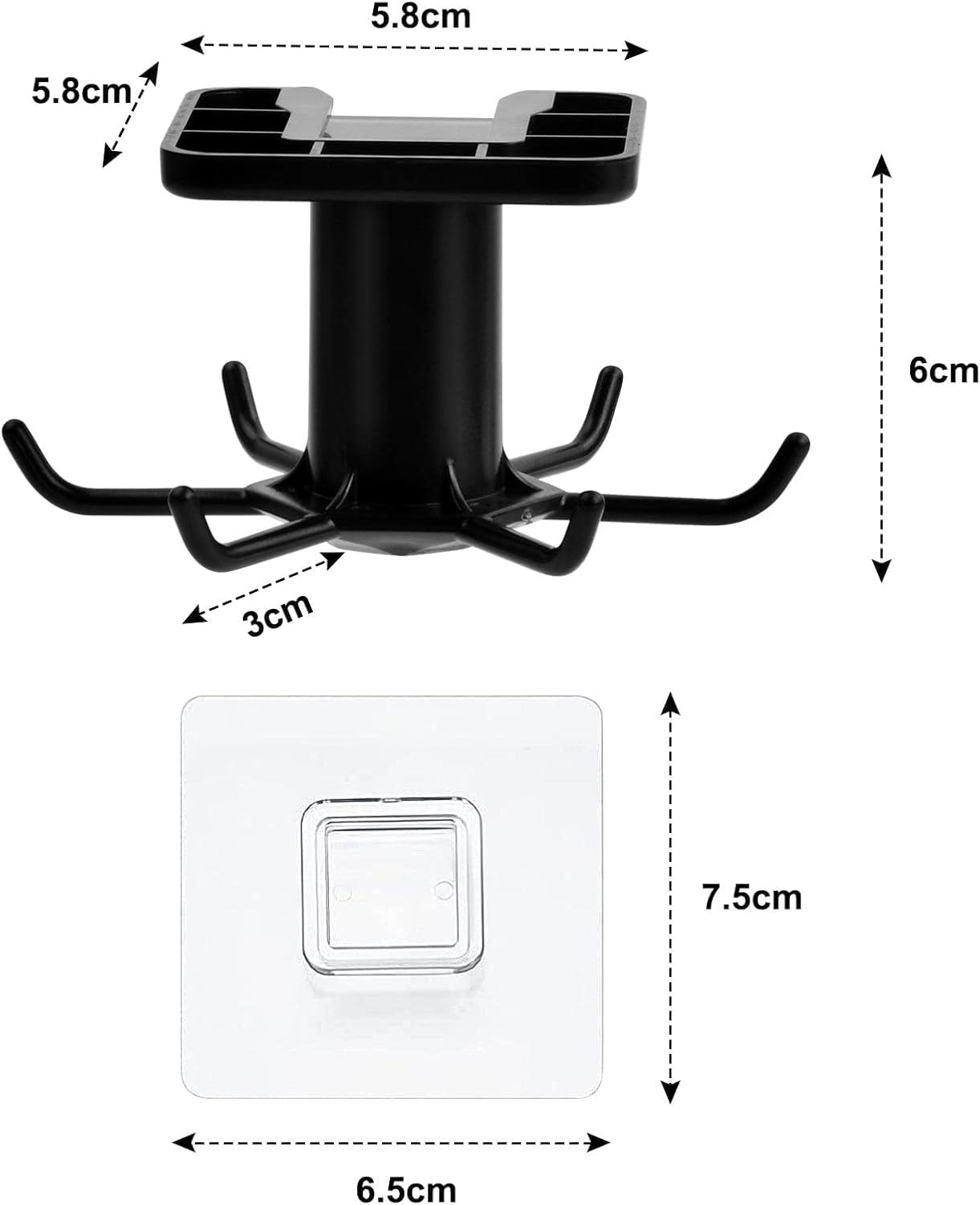 Under Cabinet 360&deg; Rotatable Kitchen Hooks with 6-Claws, 2Pcs 360&deg; Rotating Folding Hook under Cabinet Utensil Hanger, 360&deg; Rotating under Shelf Hooks with 6 Claws