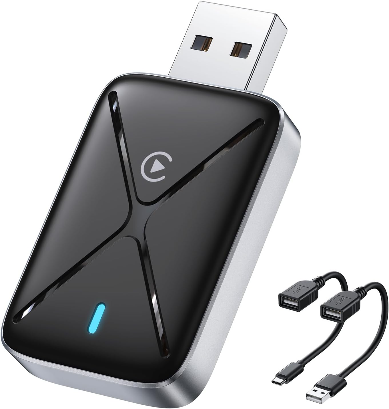 Wireless Carplay Adapter for Iphone, Mini Size for Apple Carplay Adapter, Convert Wired to Wireless with Extension Cable USB & Usb-C/Type-C, Stable Control & No Delay, Black image number 3