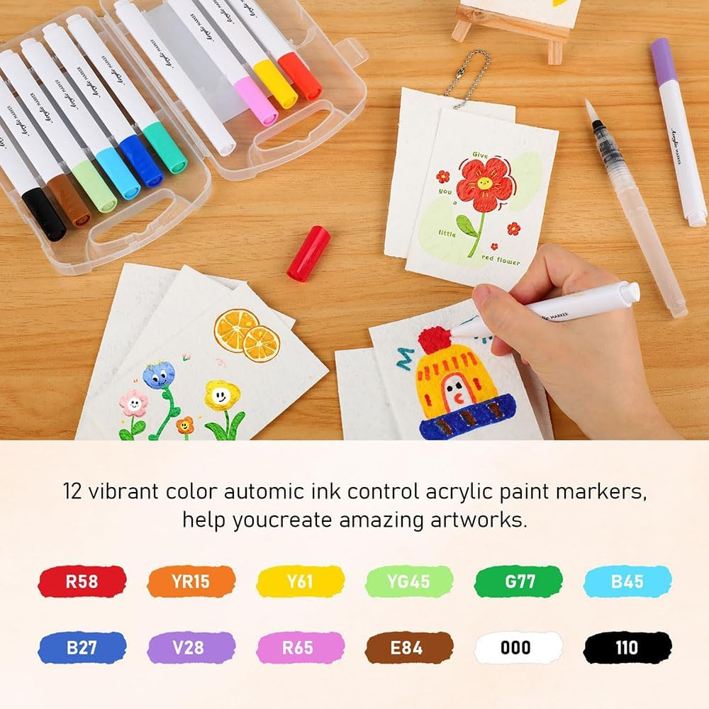 Lyhaogao Upgrade 3D Foam Texture Painting Kit, 3D Drawing Magics Canvas Sponge, Foam Texture Blank Painting Paper, DIY Bubble Drawing Pens Art Supplies Kit image number 5