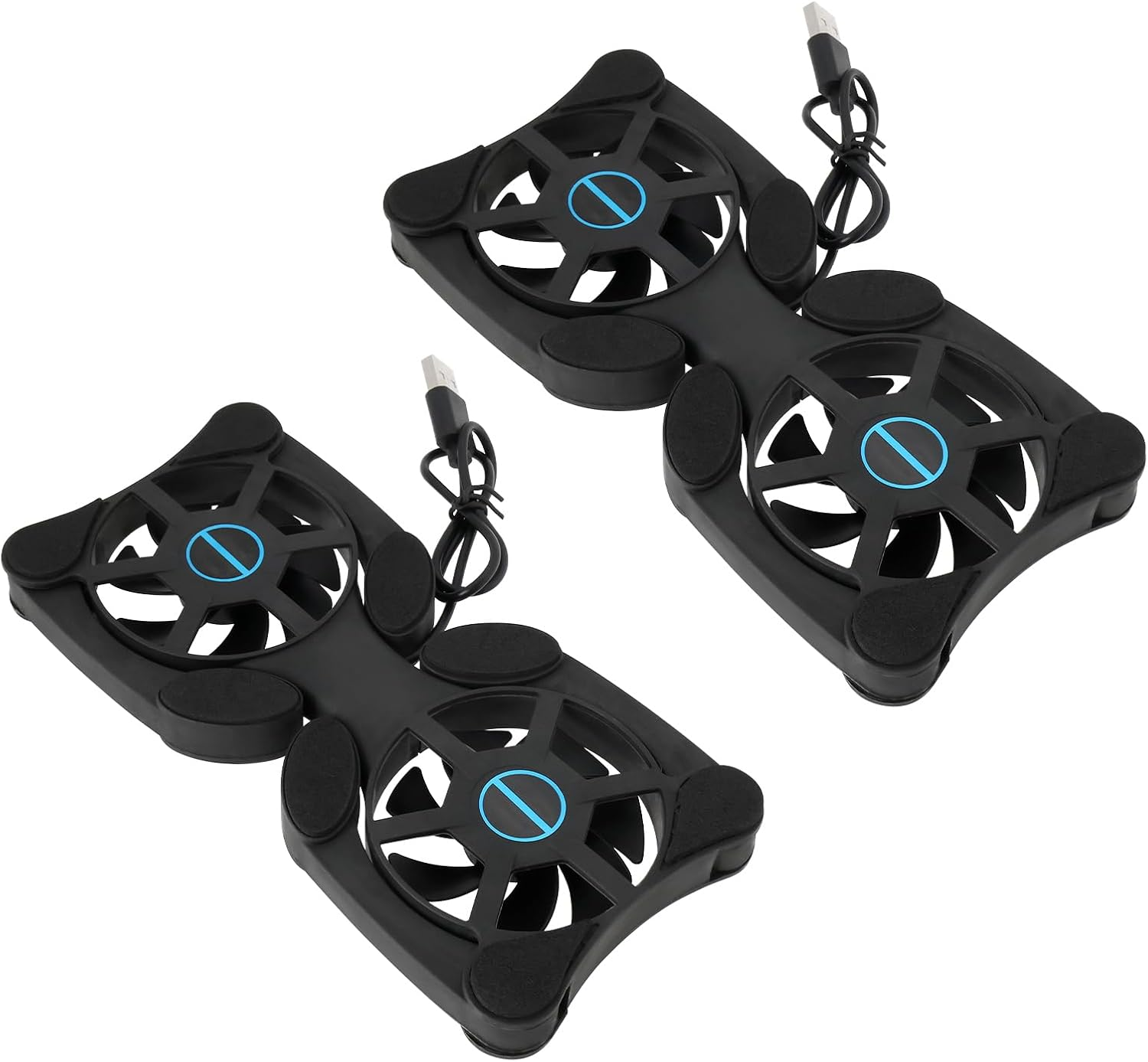 OTOTEC 2Pcs Laptop Cooling Mat Mini USB Fan Dual USB Cooling Fan Pad Portable Laptop Cooler for 7-15 Inch Laptop 19X8.7Cm/32.5X13Cm Line Length 37Cm image number 5