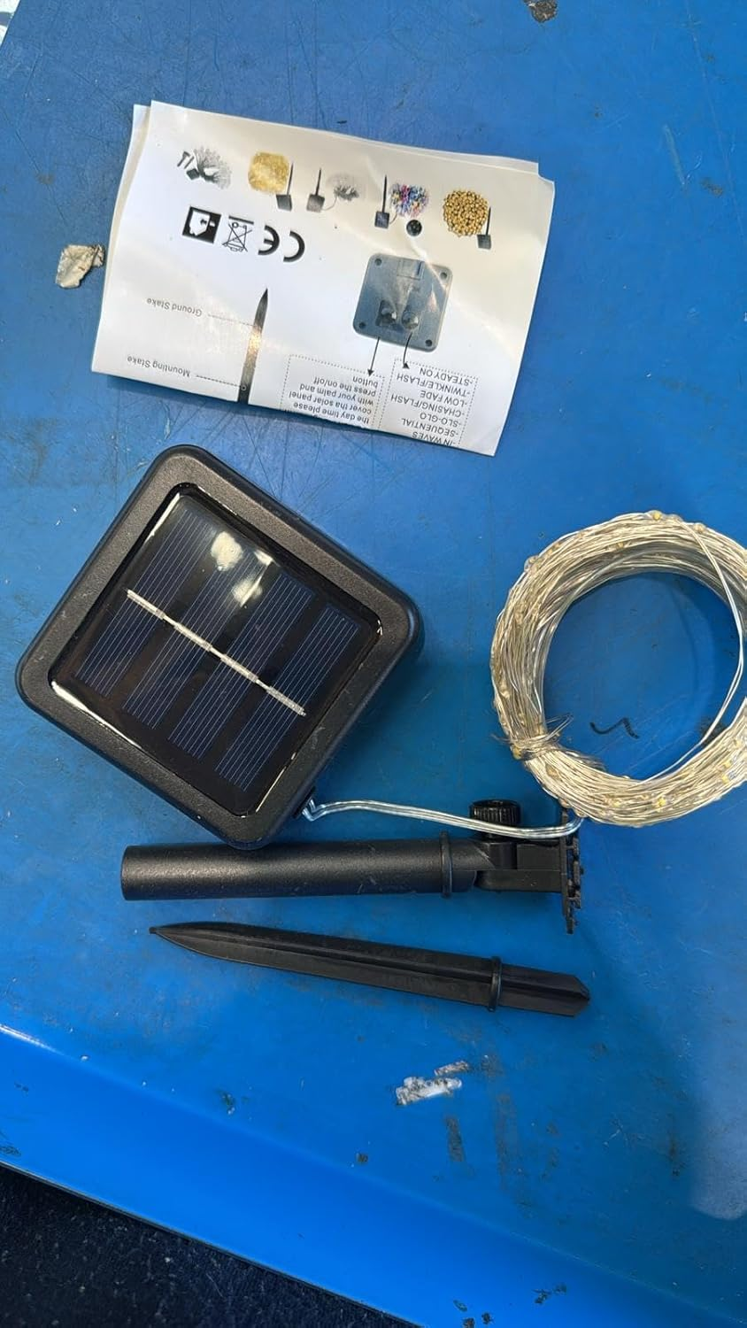 EZONEDEAL Solar Fairy Lights Outdoor,12M 300LED Solar Garden Lights 8 Modes Waterproof Copper Wire Decorative Solar String Lights for Patio,Gate,Trees,Wedding,Party,Home,Garden (12M) image number 1