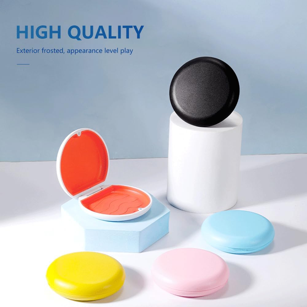 Aligner Case, Retainer Case, Braces Box,Denture Holder Case Small with Magnetic Closure and Silicone Textured Line,Mouthguard Case Holder Protective Case for Oral Care Dentisty. (Black)