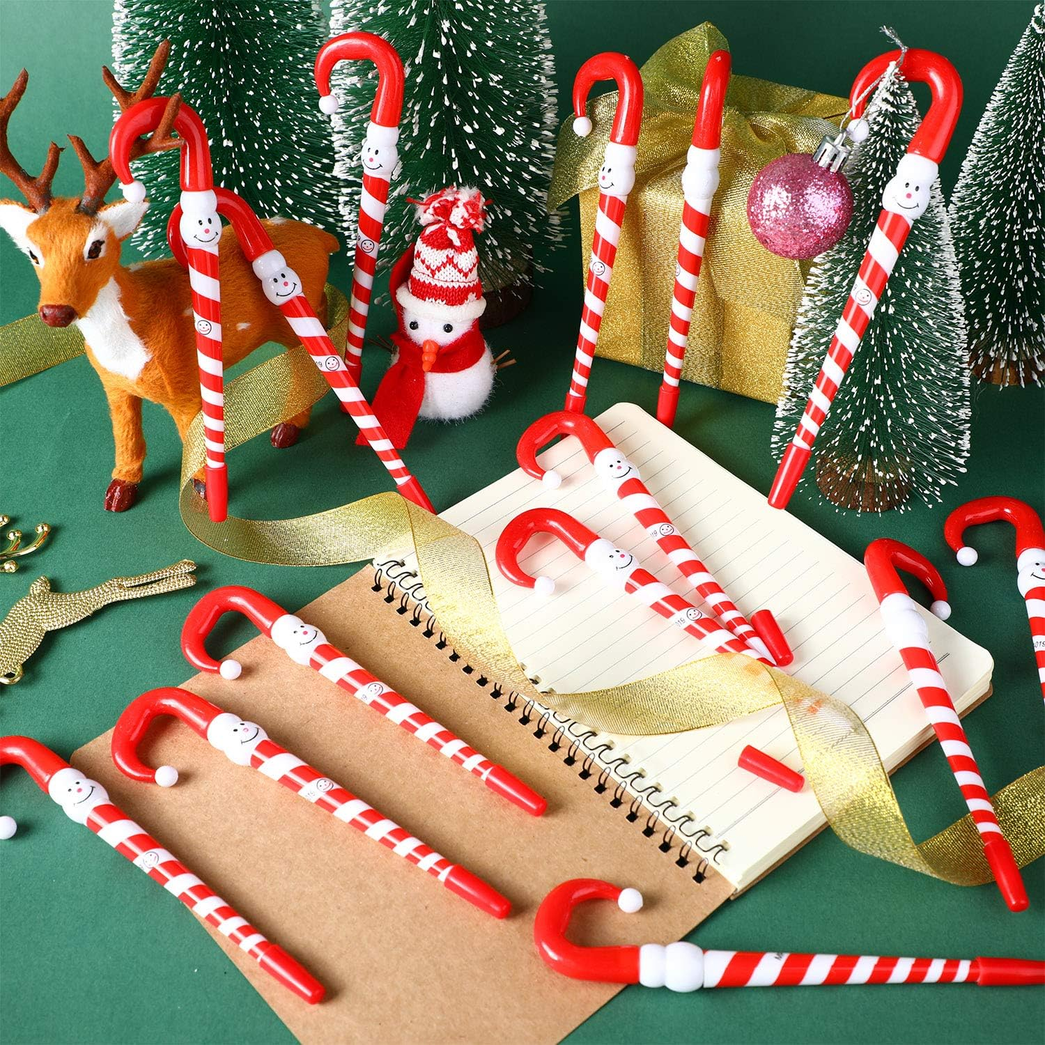 Outus 40 Pieces Christmas Snowman Umbrella Cane Ballpoint Pens for Daily Use, Gifting, Office, School, Home or Parties image number 1