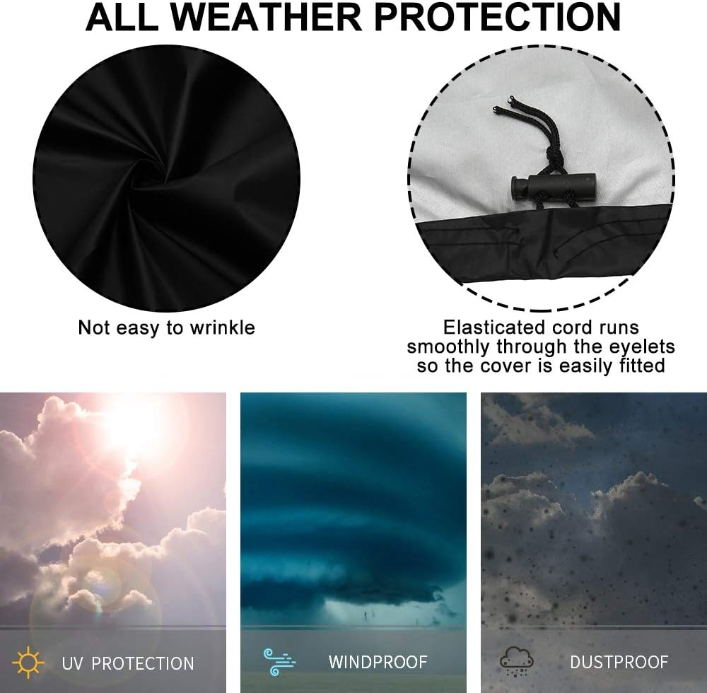 Waterproof Mobility Scooter Cover, Black Heavy Duty 190D Oxford Scooter Cover,4 Wheel Power Scooter Travel Storage Cover to Prevent Rain Wind Dust Sun Fits for Most Mobility Scooter (170*61*117Cm) image number 3