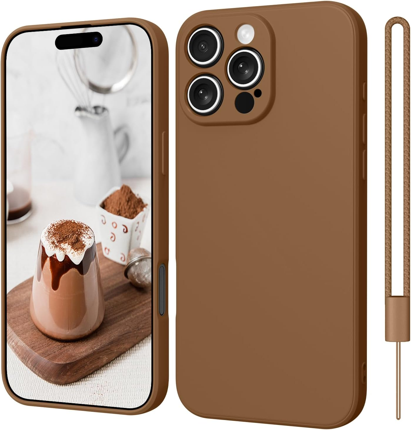 Elestbela Iphone 16 Slim Silicone Case, Ultra Thin, Blue Grey