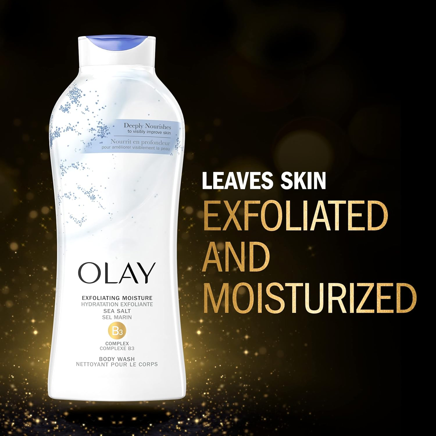 Olay Daily Exfoliating with Sea Salts Body Wash, 22 Oz, (4 Count) image number 2