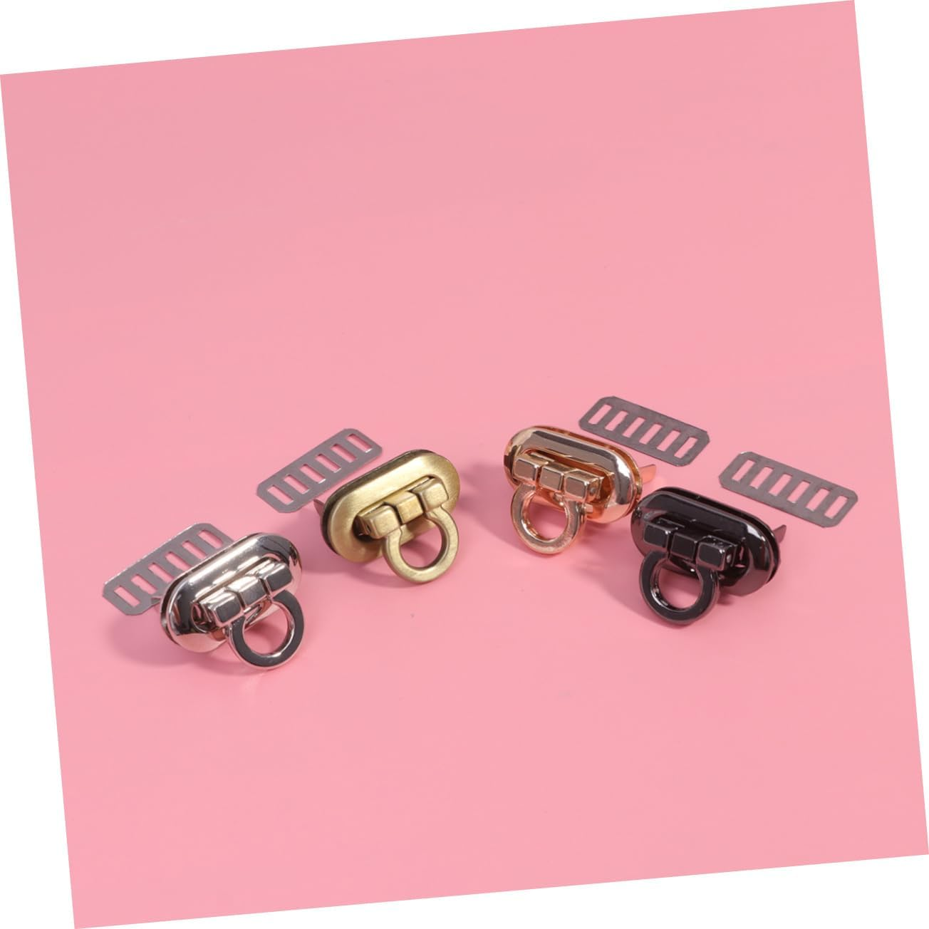 LALAFINA 8Pcs Replacement Metal Lock for Handbags Tuck Lock Clasp Luggage Keys Bag Fashion Design image number 5
