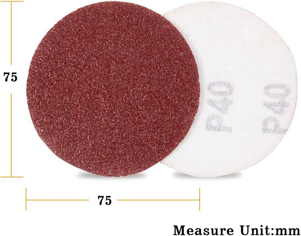 SPEEDWOX 100Pcs Sanding Discs 3 Inch Sandpaper 40 Grit Hook and Loop Sanding Discs for Drill Grinder Rotary Tools No Hole image number 6