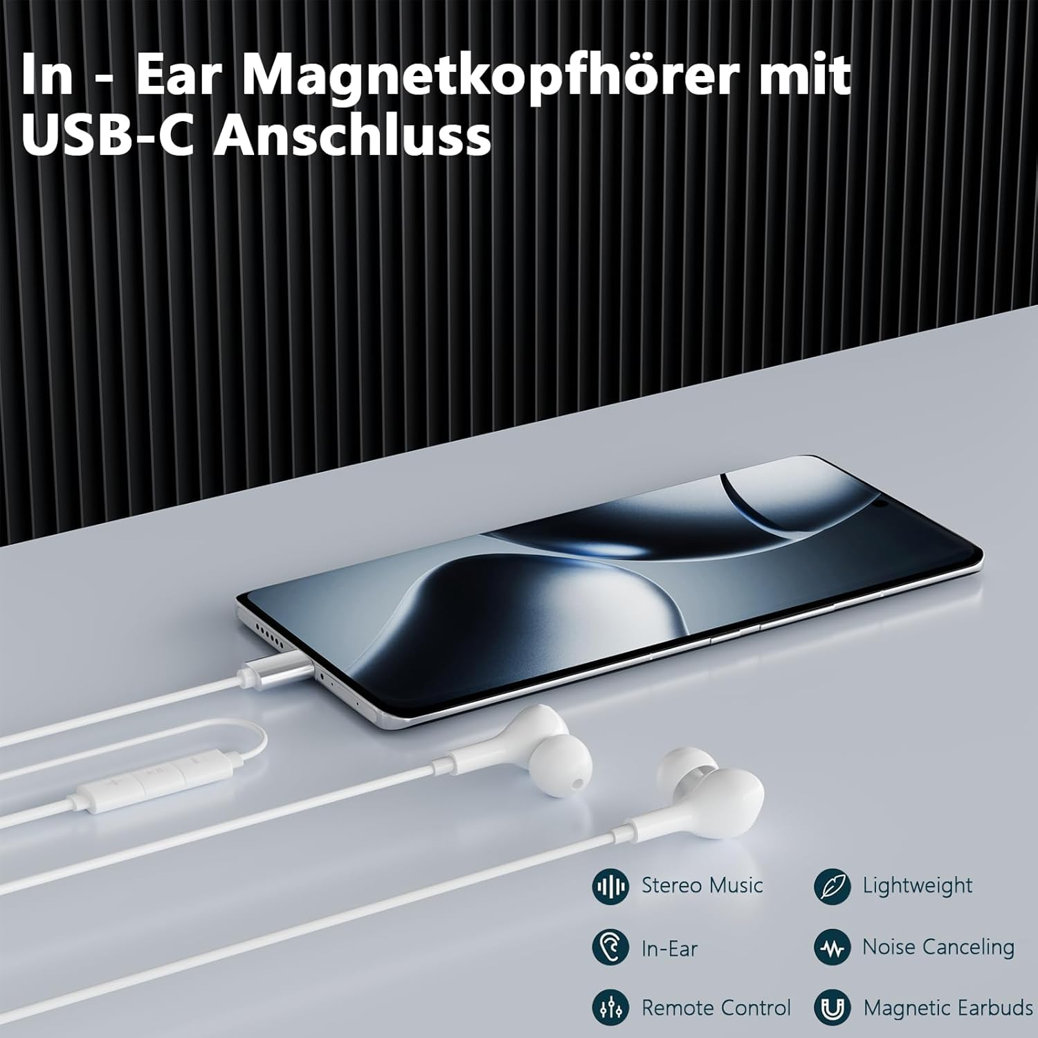 USB C Headphones for Iphone 16/15/15 Pro Max for Samsung Galaxy S25 S25 Ultra A56 A36 A26 A55 A53 A54 A33 A34 A35 S23 Ultra S22 FE S20 Headphones with Microphone In-Ear Headphones with Cable Earphones image number 4