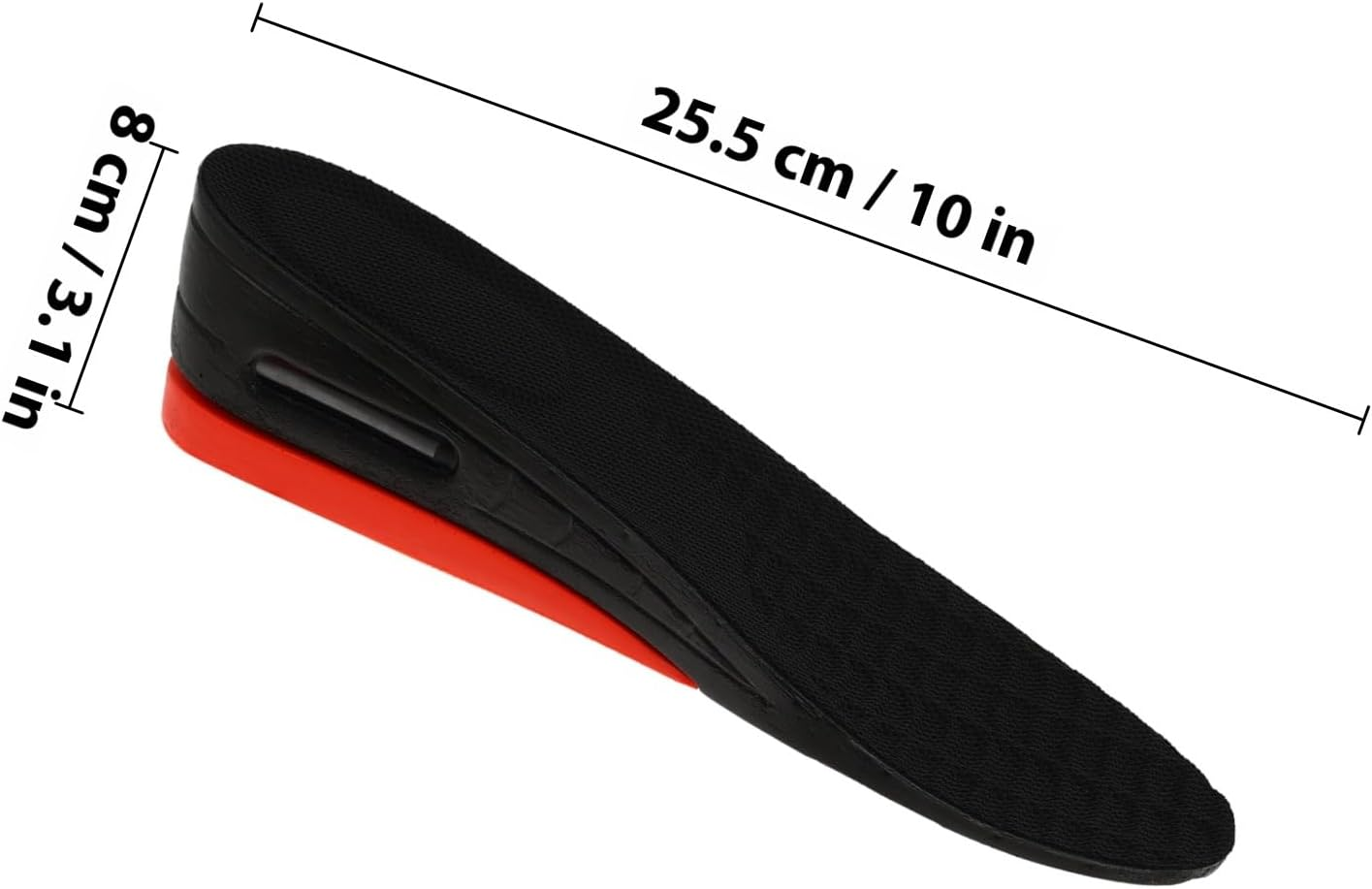 Healeved Height Increase Shoe Pads 2-Layer Removable Insoles for Men and Women Comfortable Air Cushioned Inserts Trimmable for Custom Fit Adds up to 2.2 Inches for Daily Use and Special Events image number 2