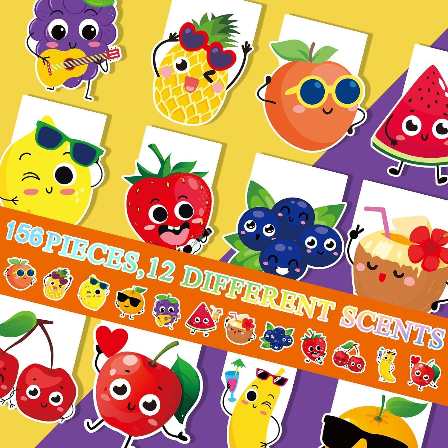 156 Pcs Sufficient Quantity Scratch and Sniff Sticker for Kids Classroom Smelly Scented Motivational Reward Teacher Incentive Positive Stickers for Student Classroom Chart School Supplies