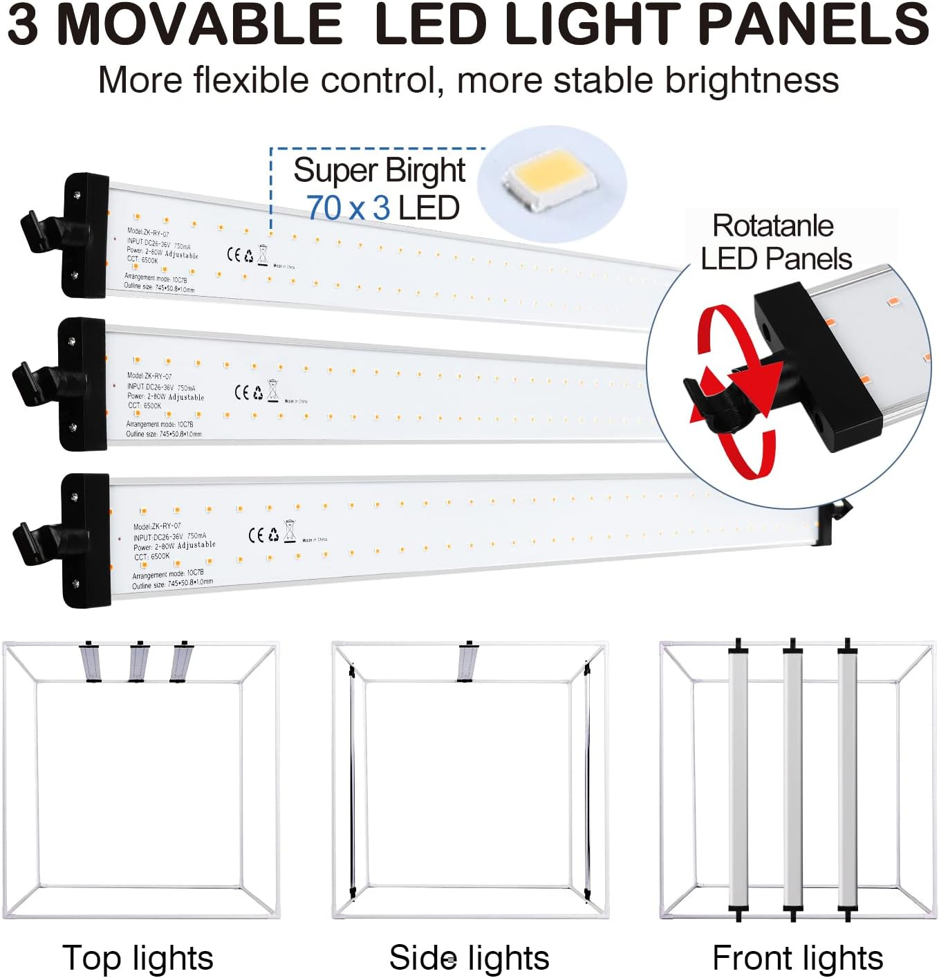 Photo Studio Light Box for Photography: RUIKCA 32"X32"/80X80 Cm Large Lightbox for Product with 3 Stepless Dimming Light Panel 210 LED, Photo Shooting Tent with 5 Color Backdrops image number 4