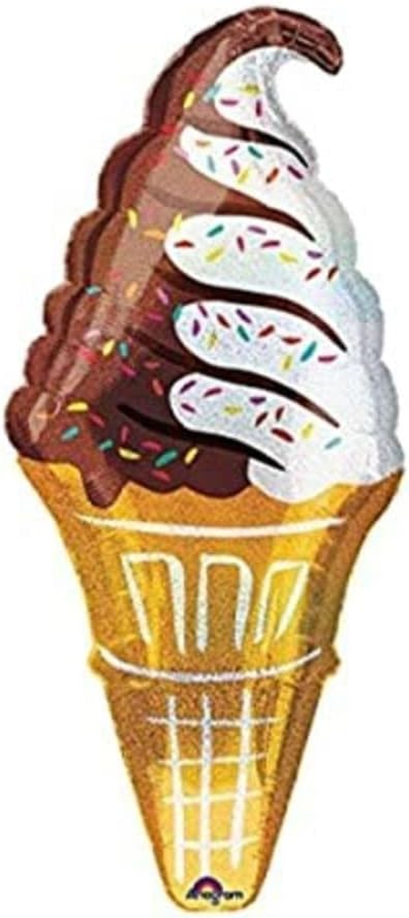 Supershape Holographic Ice Cream Cone Foil Balloon