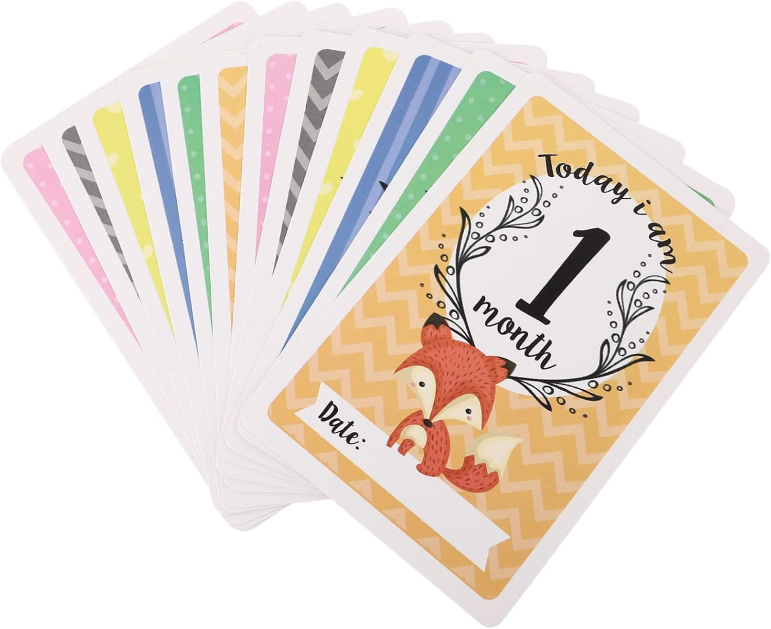 12Pcs Animal Monthly Cards Milestone Cards Growth Recording for Commemorative Occasions image number 6