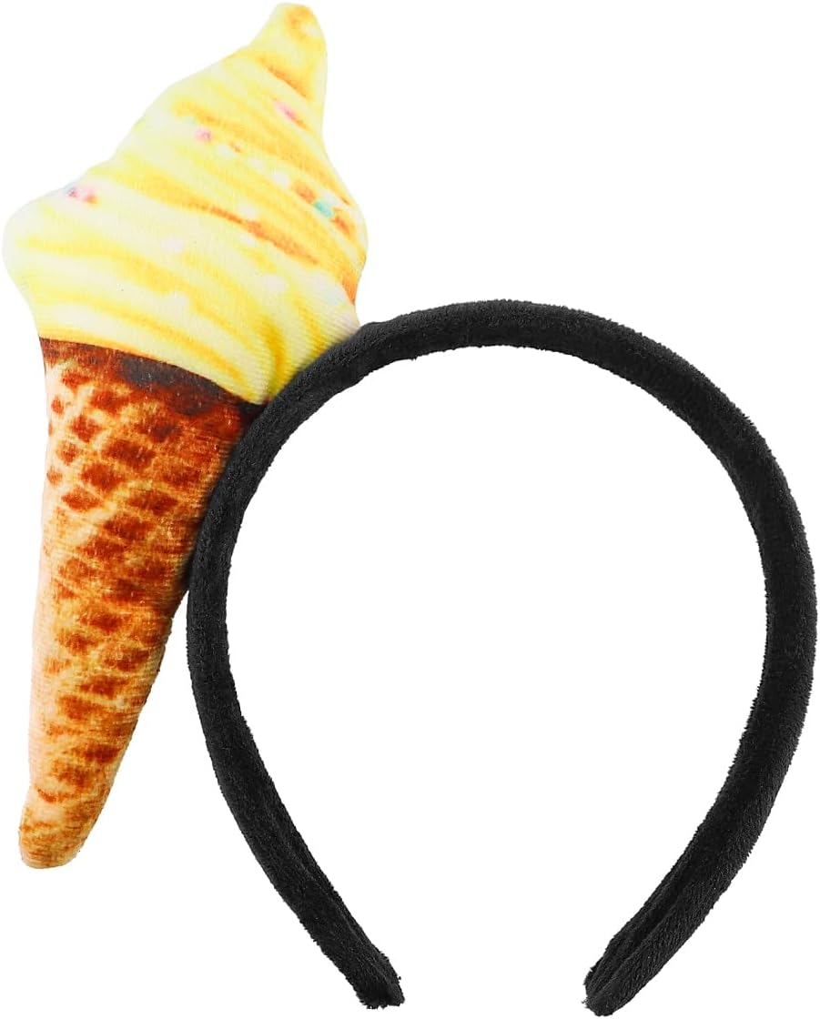 LNQ LUNIQI Women'S Headband with Ice Cute, Children'S Funny Headband, Party Food Headband, Ice Cream Cones, Headband Decoration for Party, Carnival, Pack of 1 image number 3
