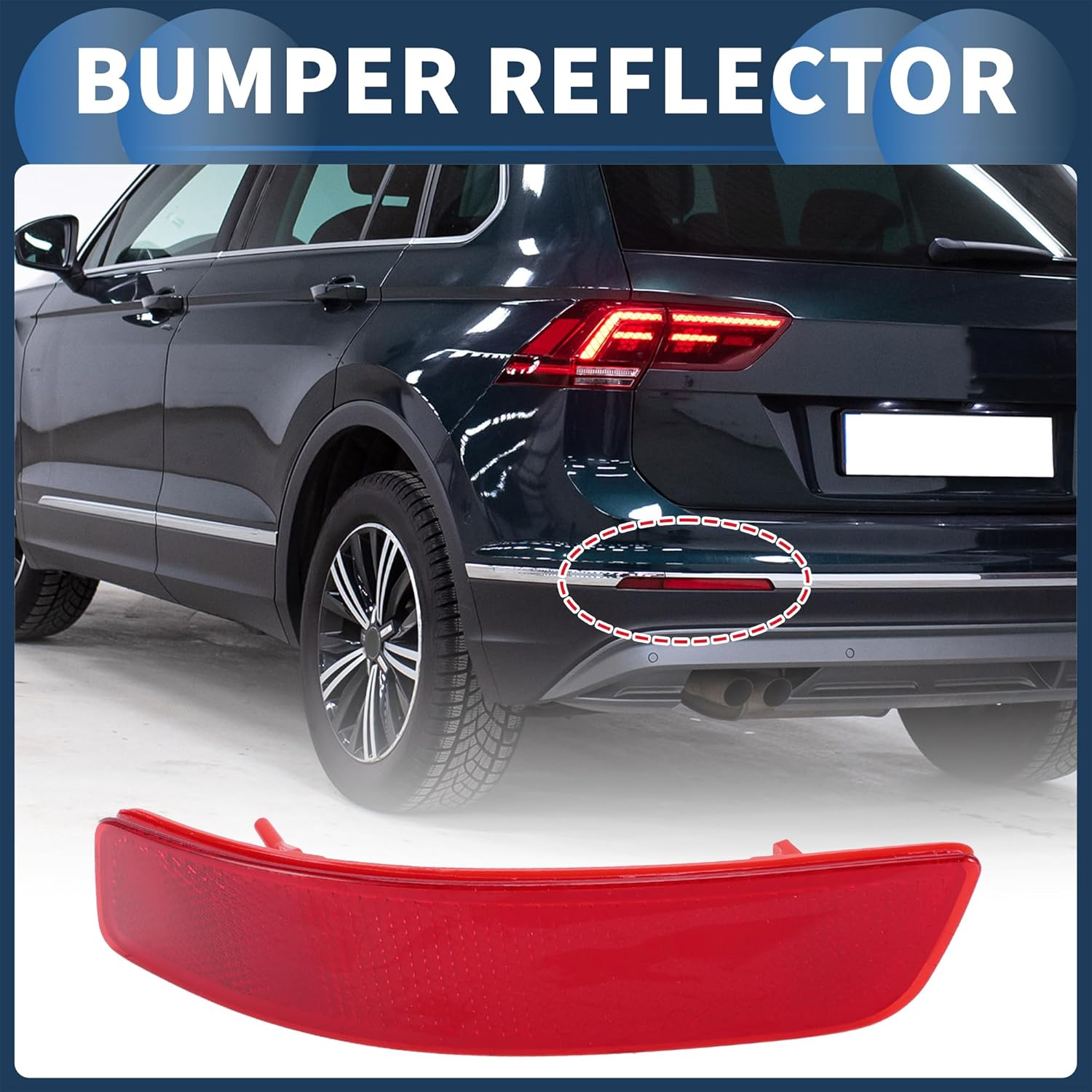 Bumper Reflector Rear Left 7.09"X1.50" Bumper Reflector Side Marker No.8192030040 for Lexus Es300H 2013-2018 Plastic Red Durable image number 6