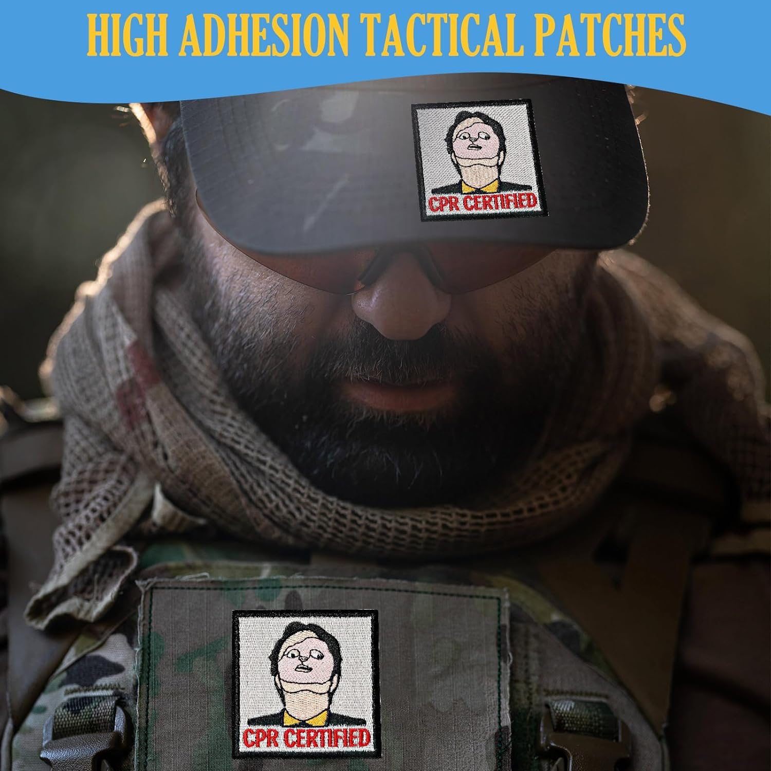 CPR Certified Patch, 1 Pc Embroidered Morale Patch with Hook Fastener Backing, Funny Meme Patches for Backpacks, Vests, Jackets, Jeans, Hats image number 4