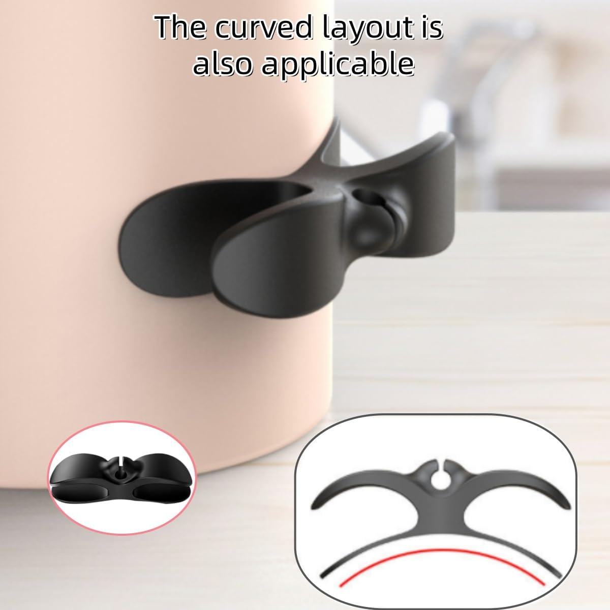 6 PCS Cord Organizer for Kitchen Appliances,Wrap Holder Cable Organizer for Home Appliances(Black, White, Grey) image number 4