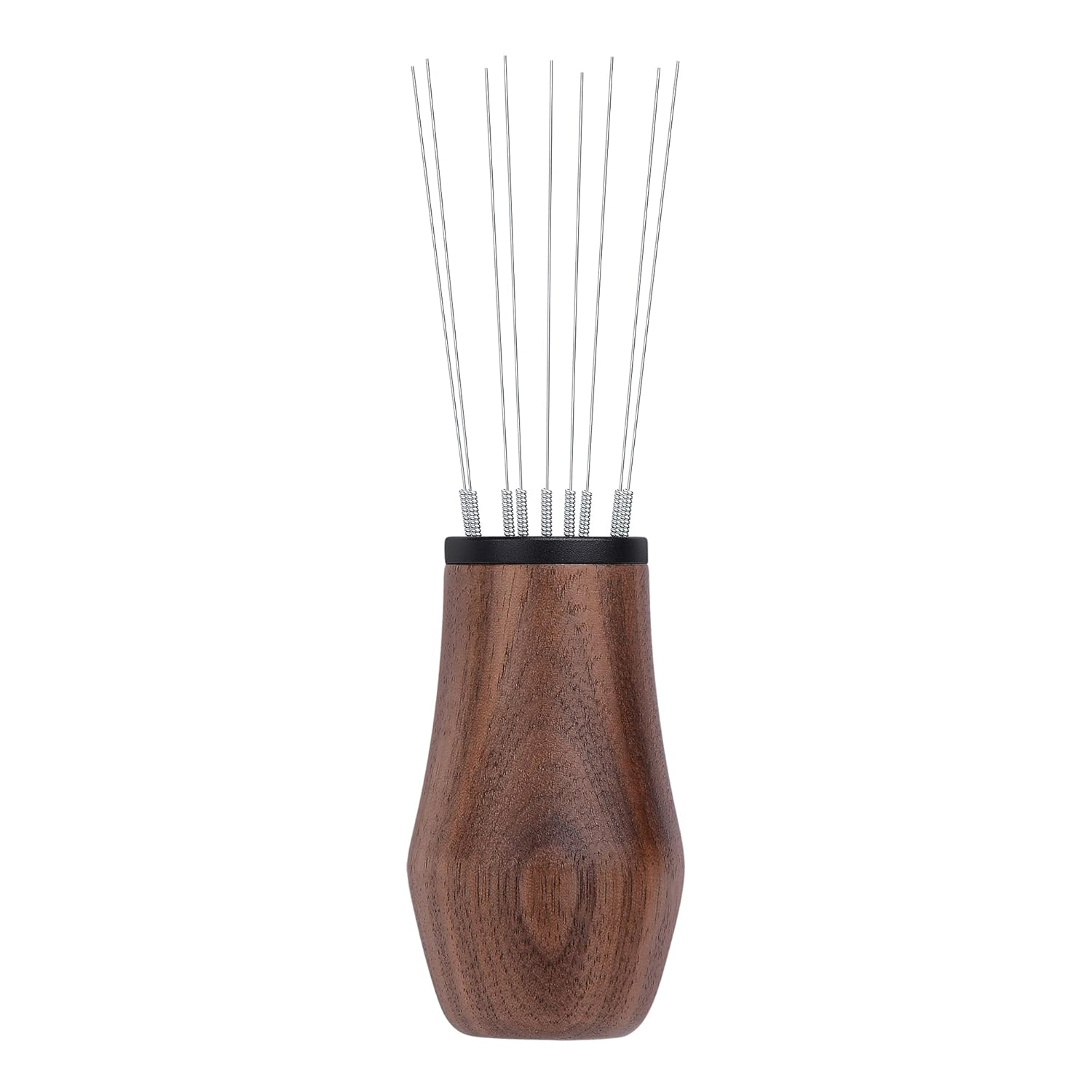 Normcore WDT Distribution Tool with Stand V3, Weiss Distribution Technique, 9 Prong Needle Espresso Stirrer, American Walnut Wood Handle