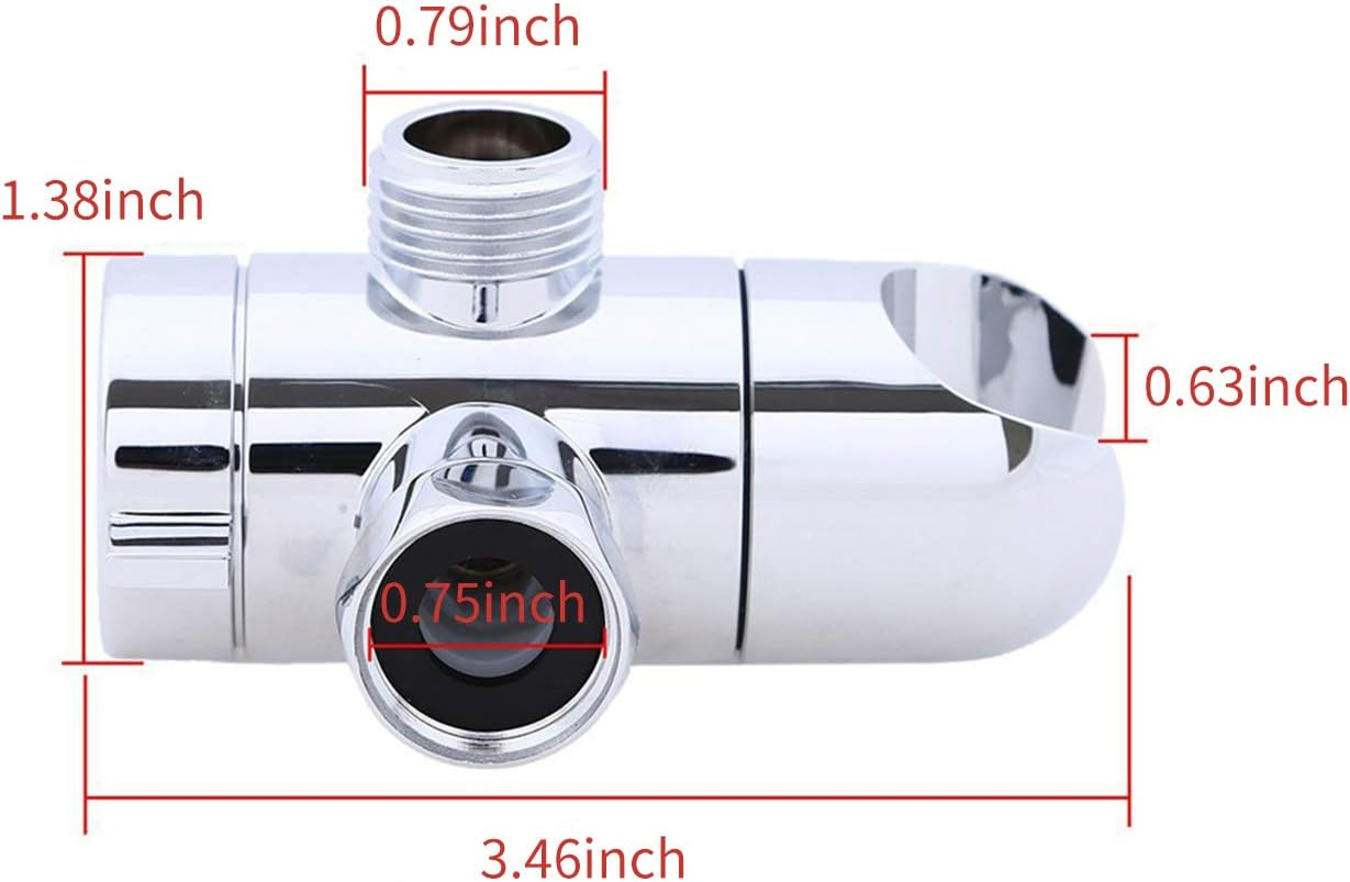 3-Way Shower Diverter Valve Mount G1/2 Handheld Shower Arm Diverter Splitter Polished Chrome Bathroom Shower System Replacement Part Attachment image number 5