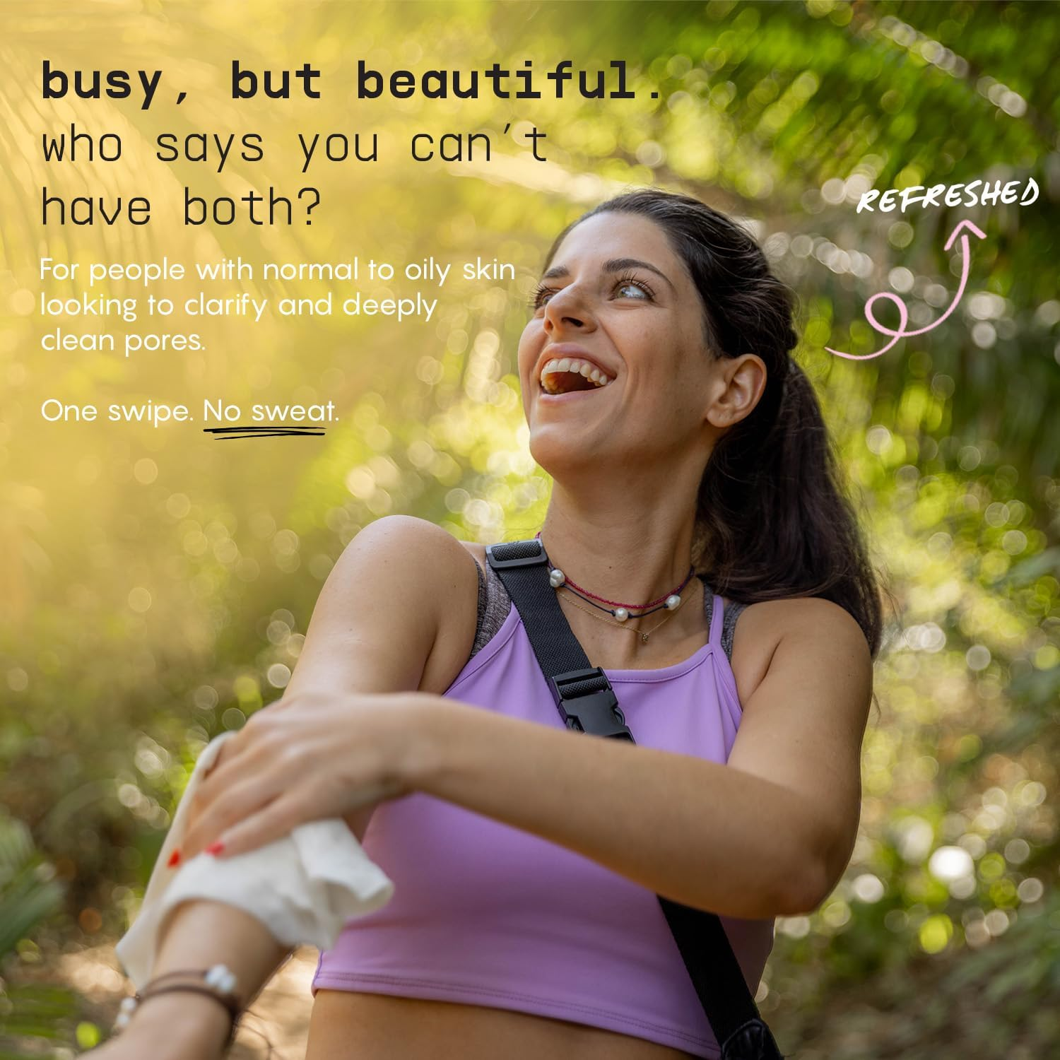 Refresh Body Wipes for Women &ndash; Cleansing Large Body Wash Wipes - Armpit Sweat Wipes for Body Odor &ndash; No Rinse, No Shower - Fresh Citrus &ndash; Arnica Flower, Charcoal & Glycolic Acid image number 4