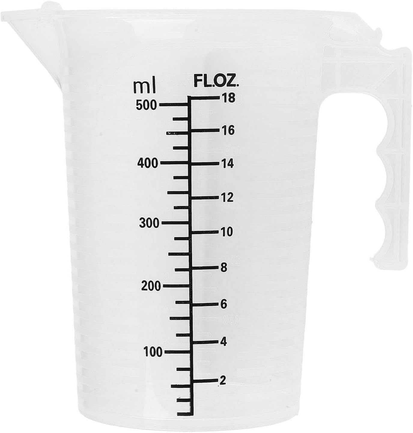 Measuring Cup with Scale Liquid Container Measuring Jug with Handle Clear Baking Accessories Water Pitcher Jug for Tea Shop Black Graduations with Handle Lid and Spout for Lab Kitchen Home (0.5L) image number 5