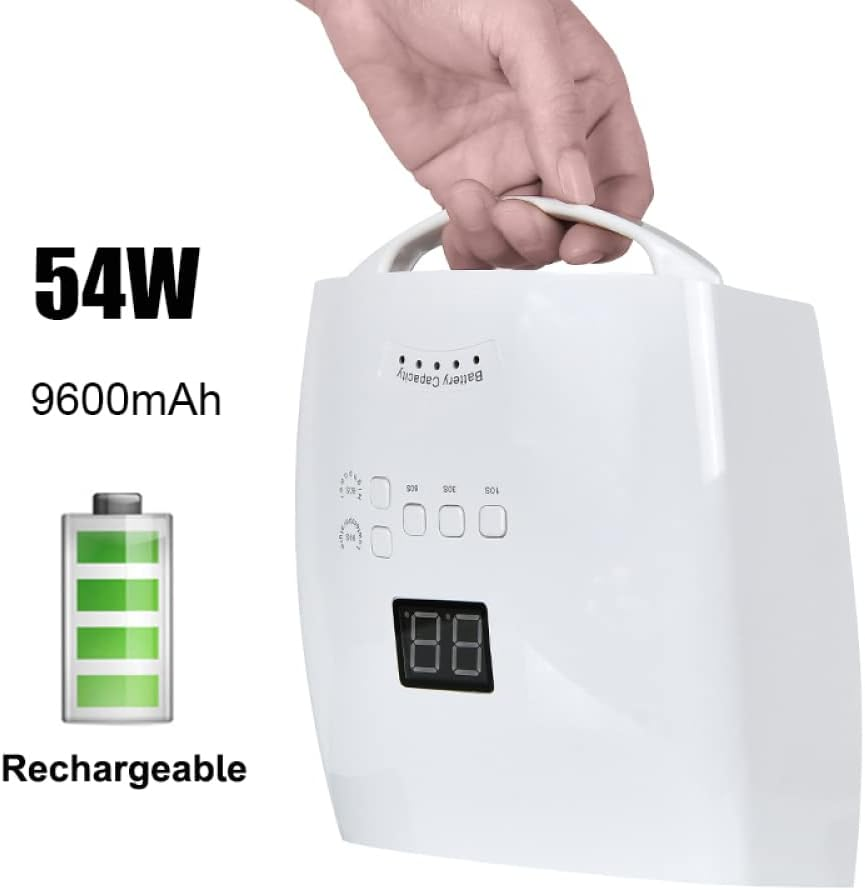 Nail Dryer Nail Dryer Red Light Machine Pedicure Lamp Automatic Sensor Gel Manicure Lights Rechargeable Portable Handle Nail Uv Led Lamp Nail Lamp image number 1