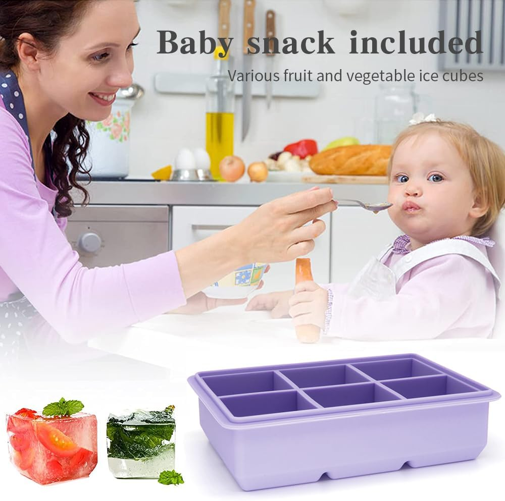 STARBRILLIANT Ice Cube Tray, Easy-Release Silicone Large Ice Moulds with Removeable Lids, Perfect for Chilled Drinks, Freezer, Baby Food, Whiskey and Cocktail image number 2