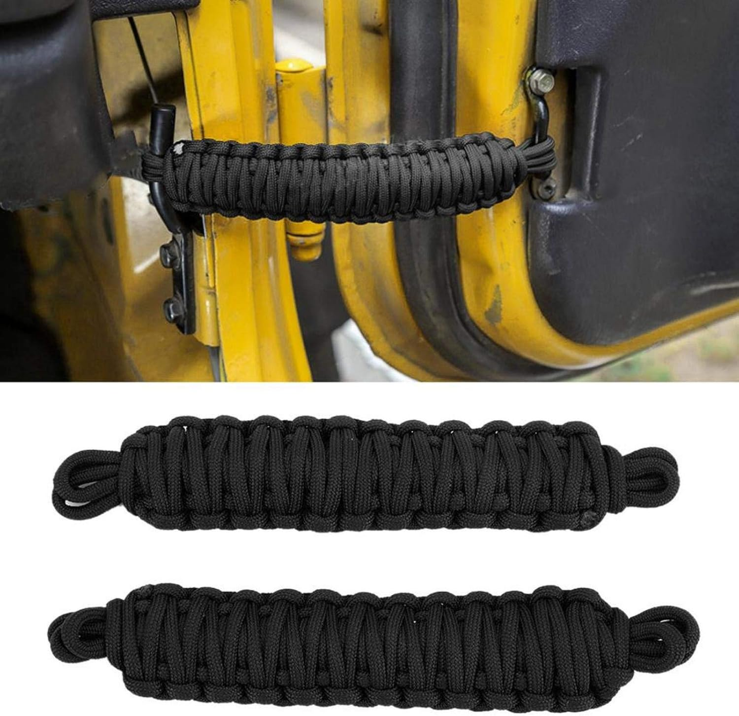 Car Door Limiter, Firm and Durabe Adjustable Practical Compact Size Door Limiting Strap for TJ 1997-2006 for Jeep Wrangler(Black) image number 1